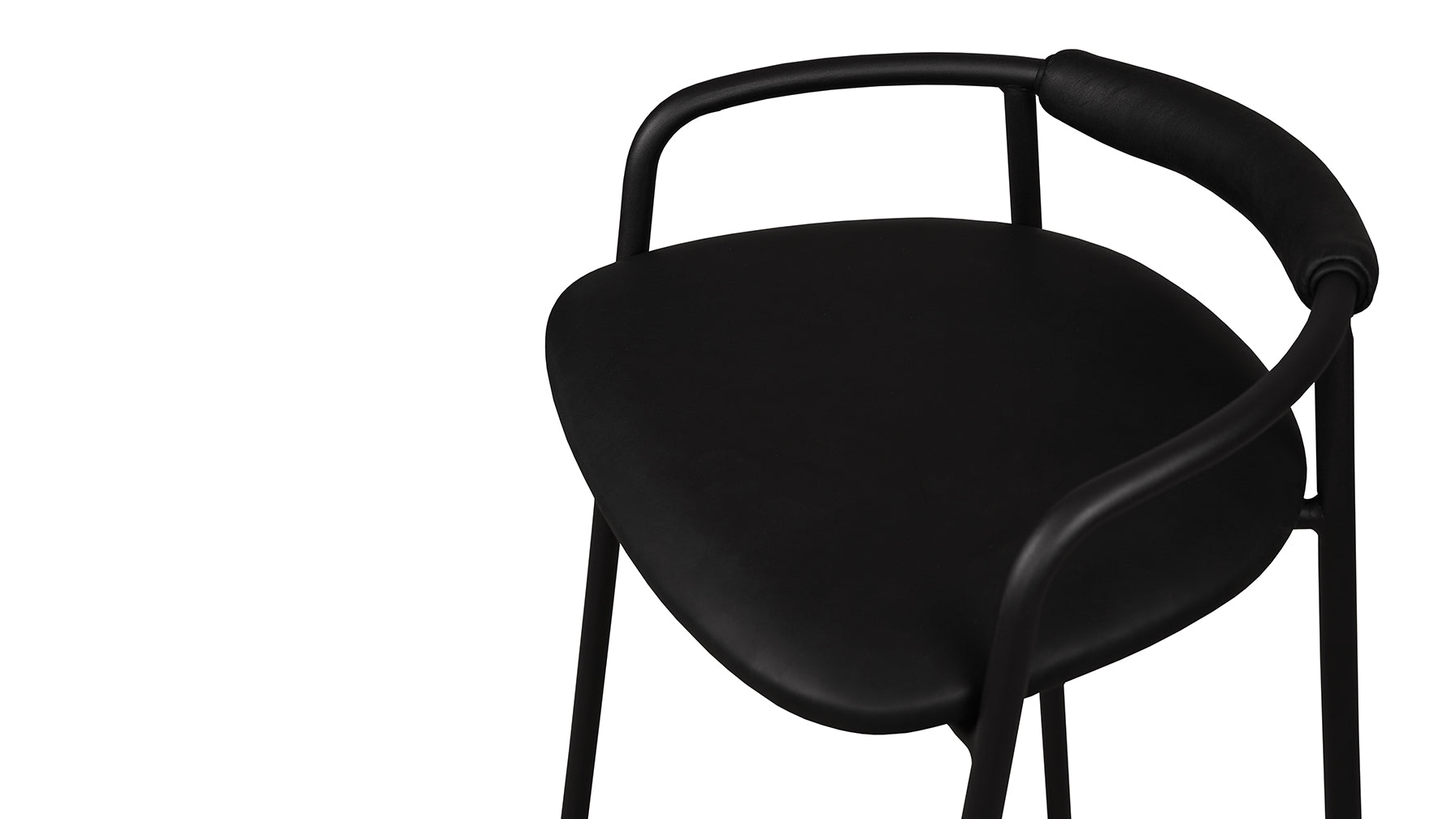 Slow Mornings Stool, Counter, Coal Leather/Black Metal - Sundays Company CanadaCST-EW-004-002