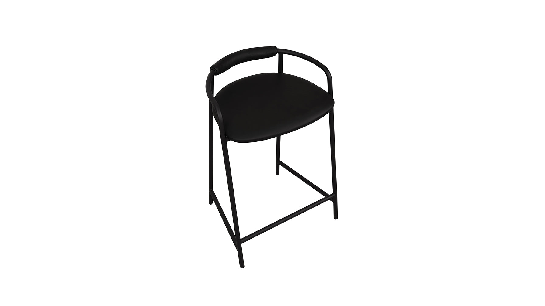 Slow Mornings Stool, Counter, Coal Leather/Black Metal - Sundays Company CanadaCST-EW-004-002
