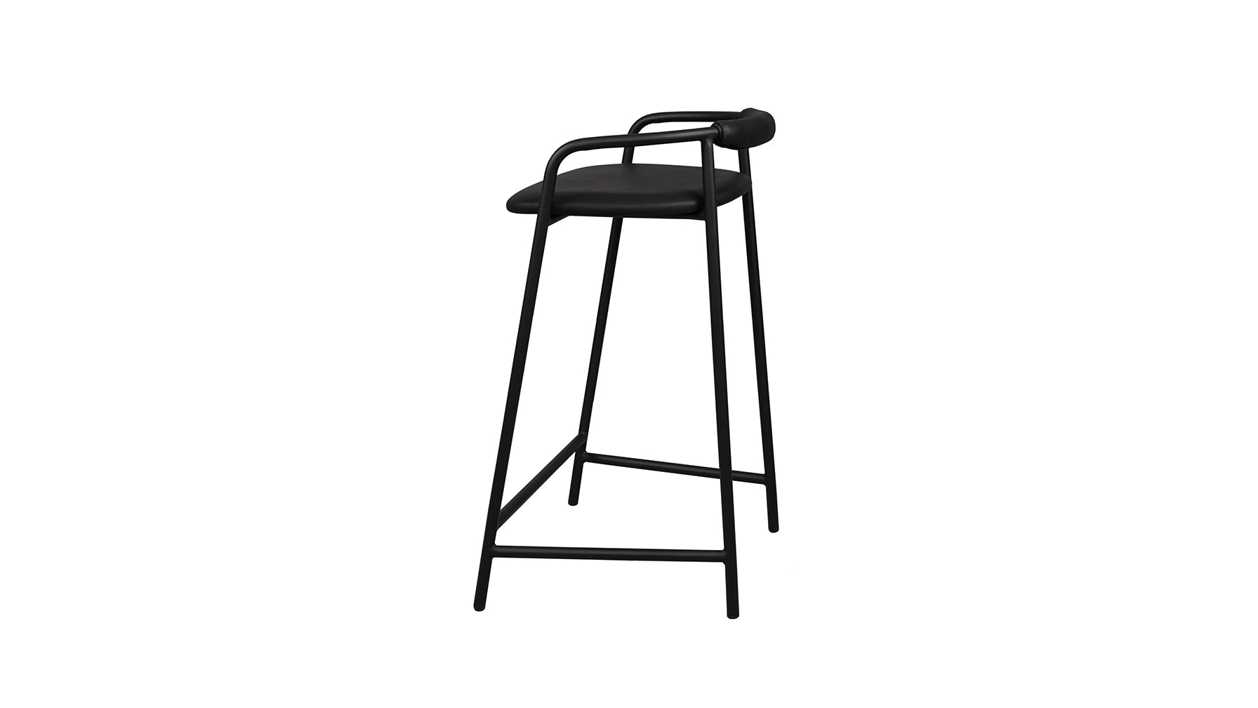 Slow Mornings Stool, Counter, Coal Leather/Black Metal - Sundays Company CanadaCST-EW-004-002
