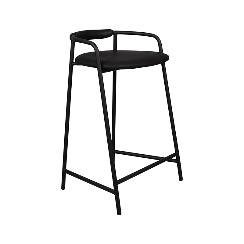 Slow Mornings Stool, Counter, Coal Leather/Black Metal - Sundays Company CanadaCST-EW-004-002