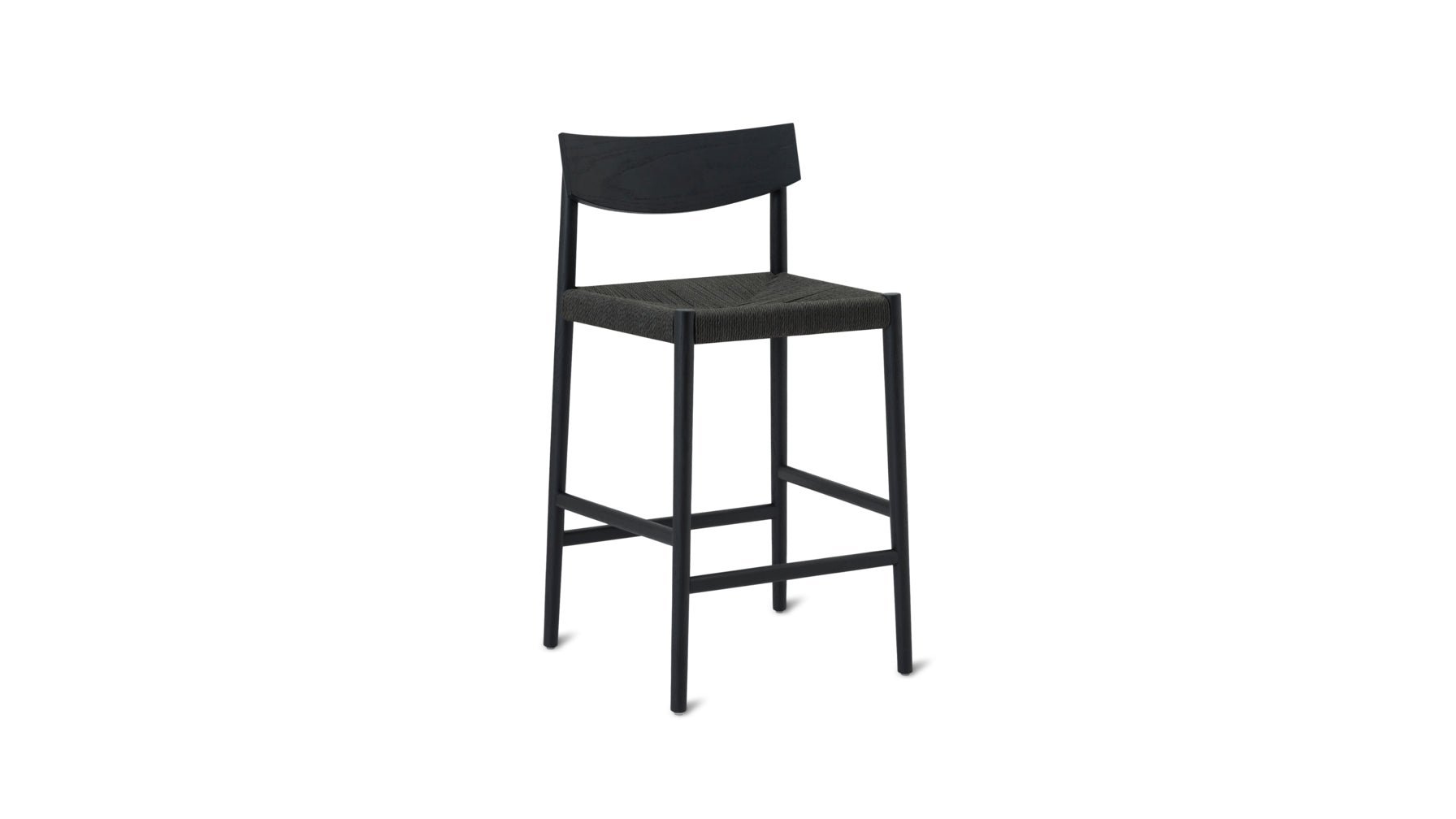 Dinner Guest Counter Stool, Black Oak/ Black Papercord Seat_image