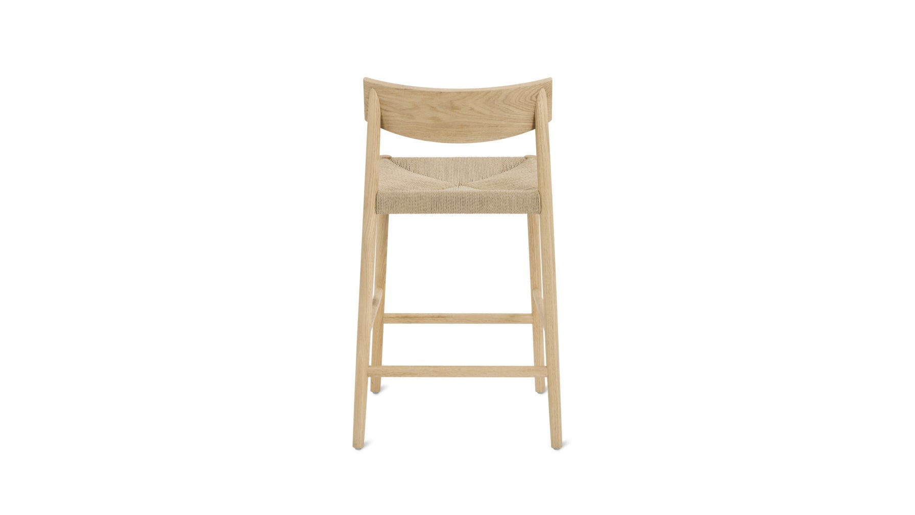 Dinner Guest Counter Stool, White Oak/ Natural Papercord Seat