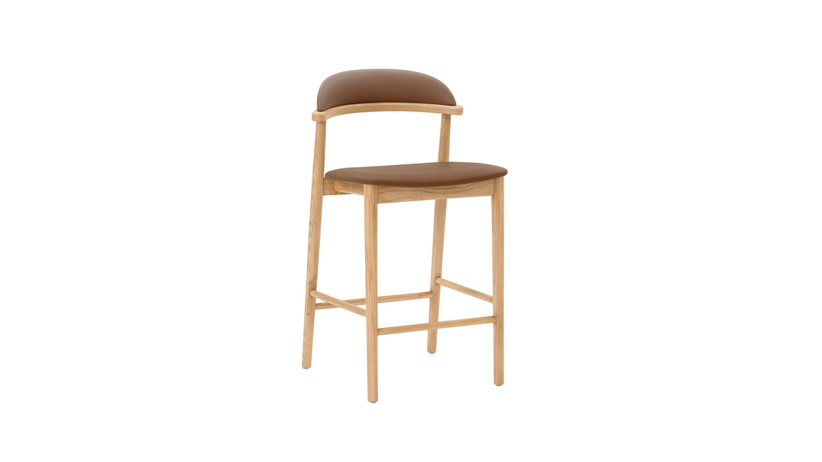 Count On Me Counter Stool, Ash, Brown Seat