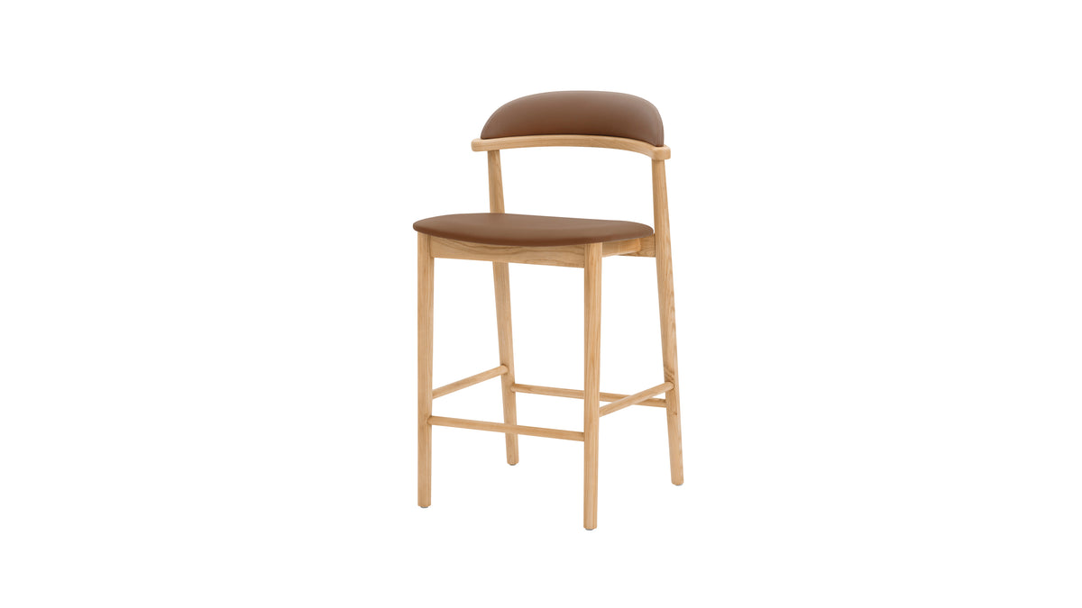 Count On Me Counter Stool, Ash, Brown Seat