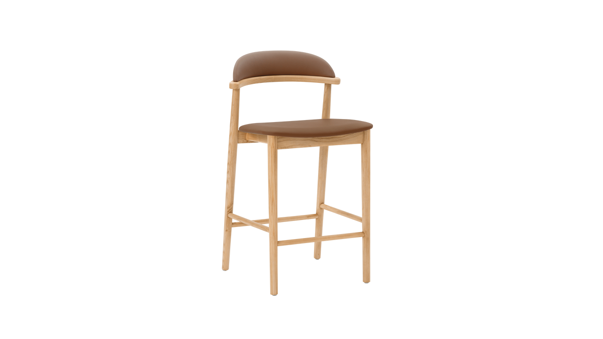 Count On Me Counter Stool, Ash, Brown Seat