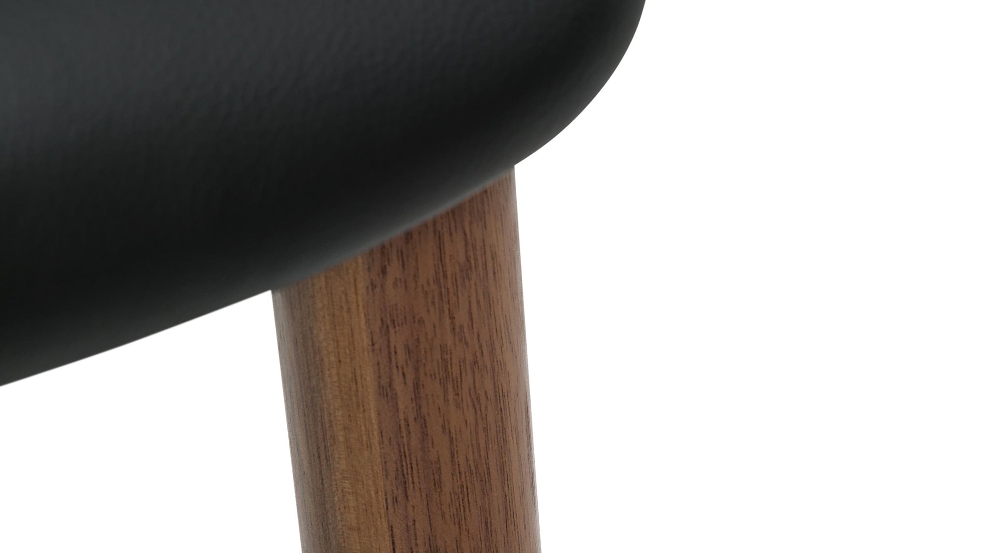 Dine In Counter Stool, Walnut/Black Leather