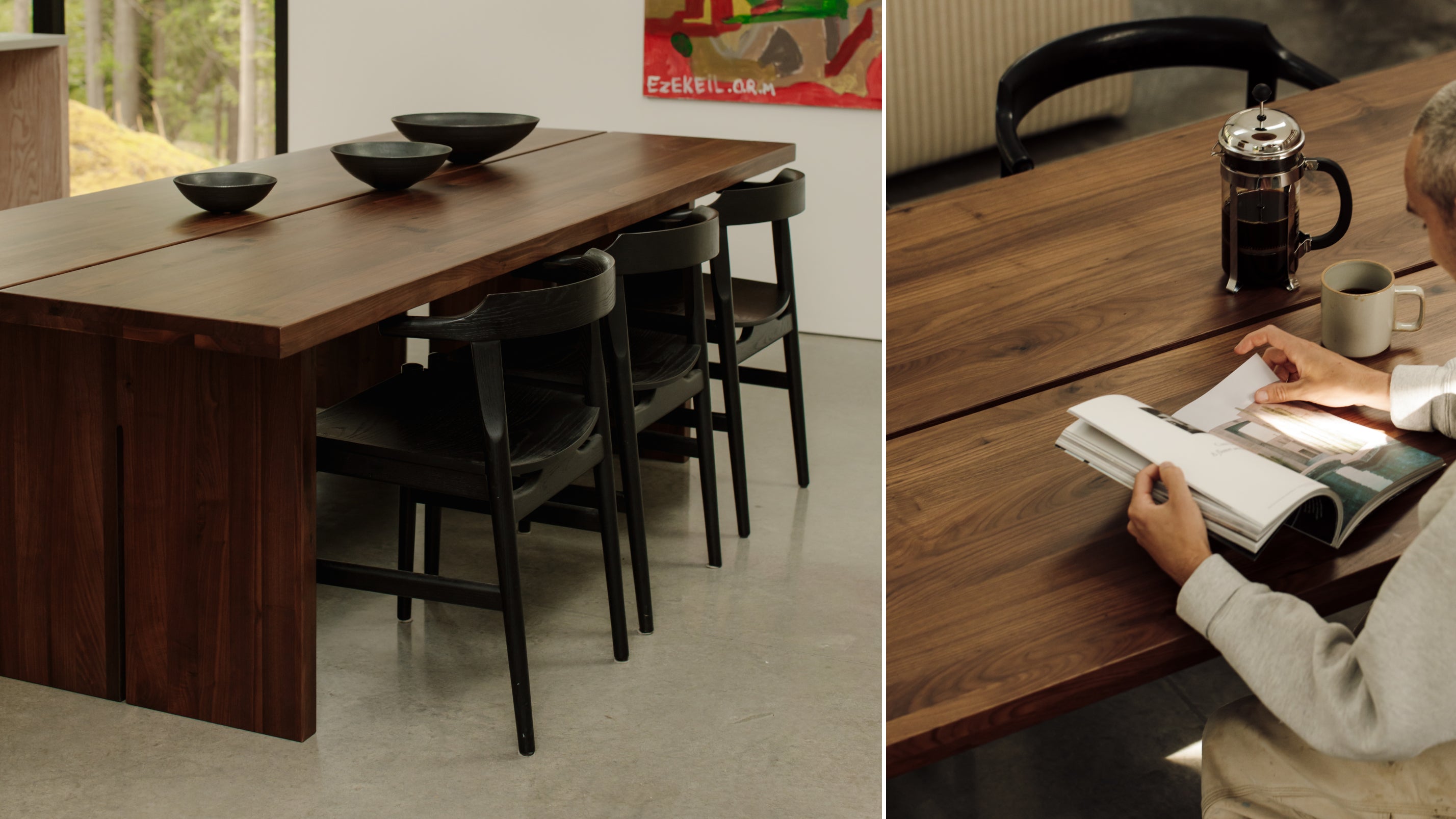 Plane Dining Table, Seats 8-10 People, American Walnut
