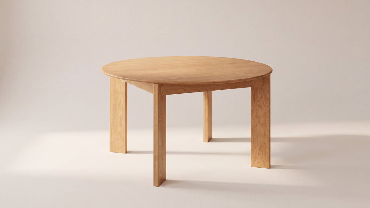 Frame Round Extendable Dining Table, Seats 4-8, Oak — alternate view