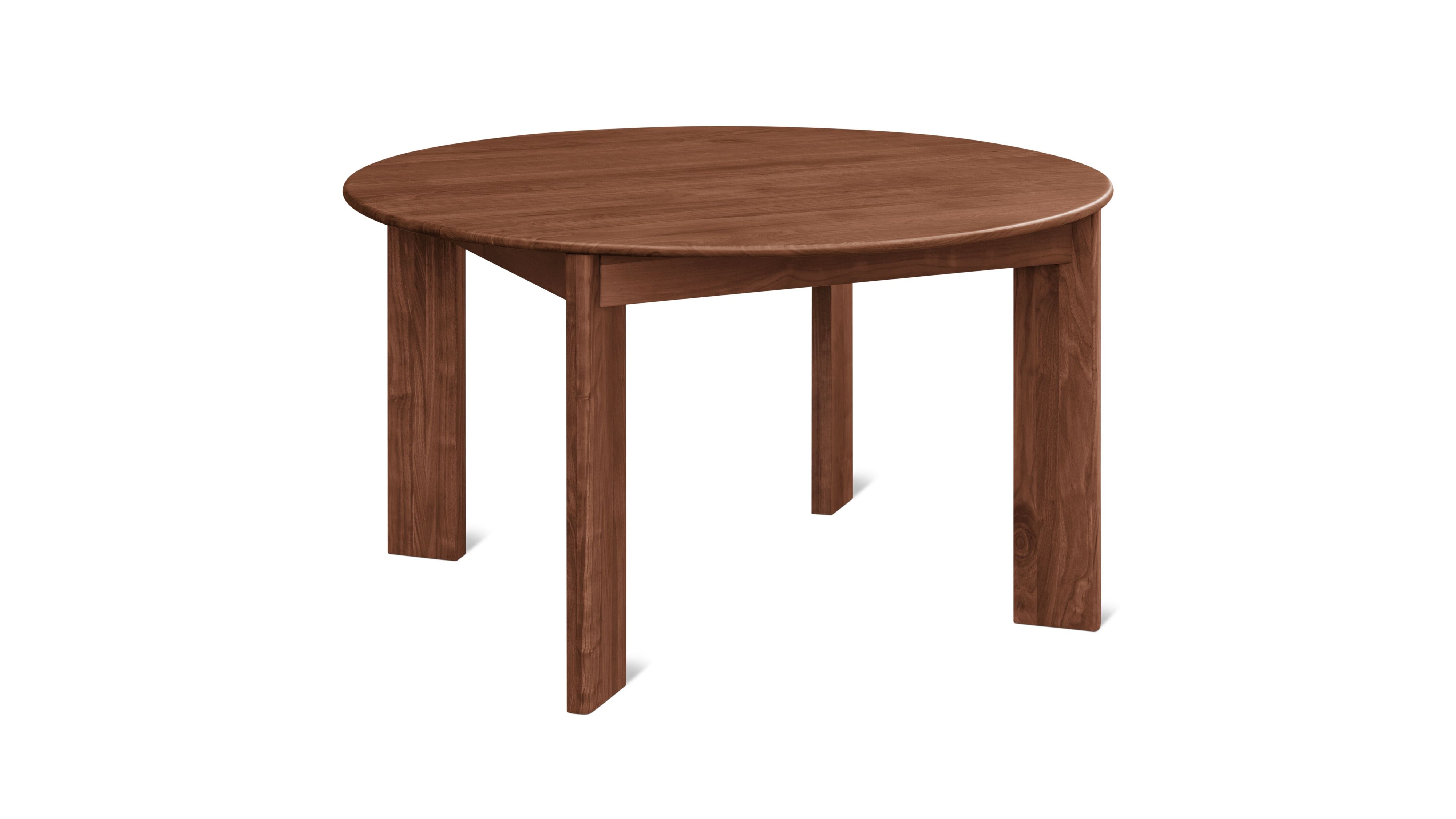 Frame Round Extendable Dining Table, Seats 4-8, American Walnut
