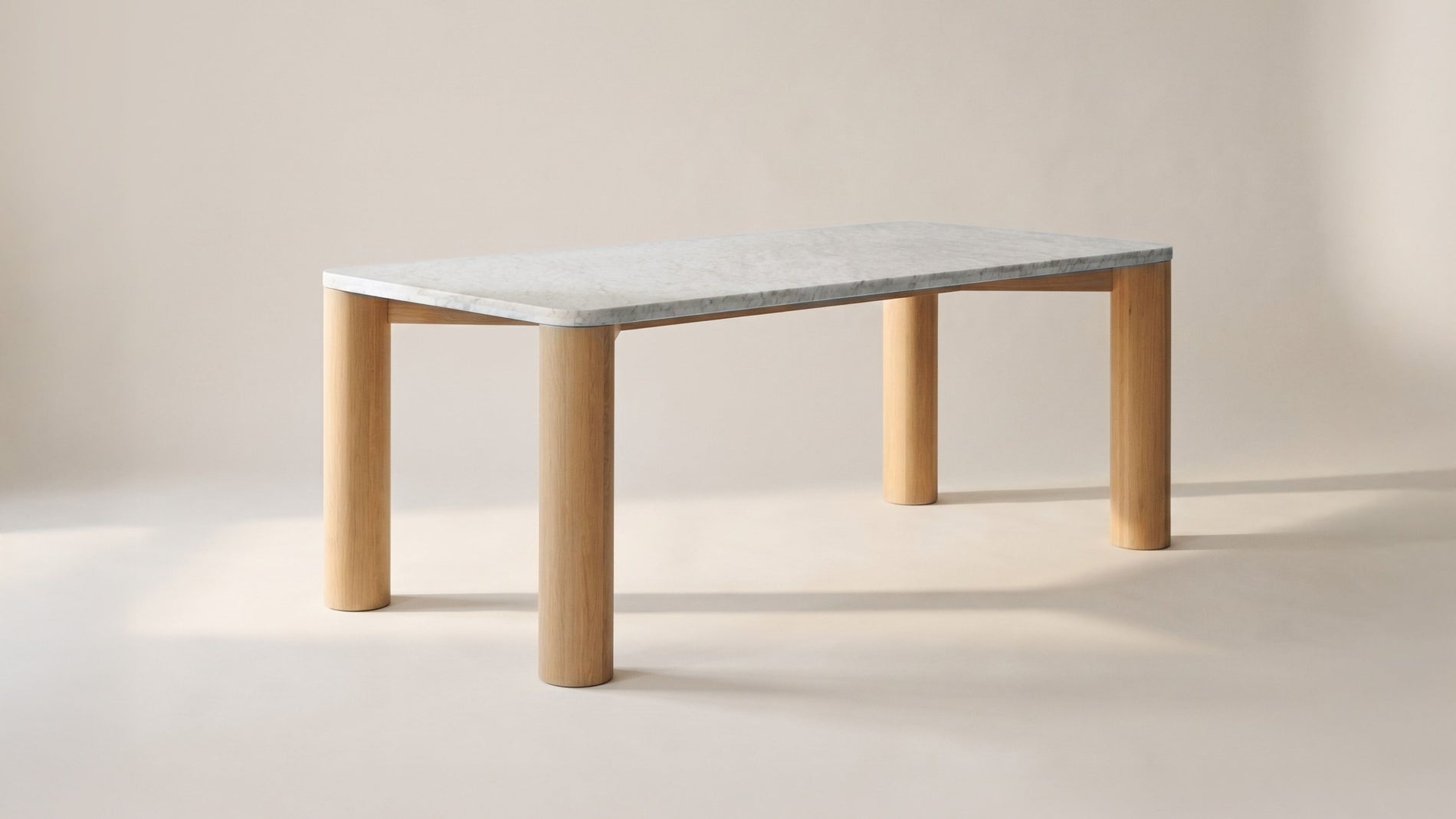 Field Dining Table, Seats 6-8 People, Oak/Carrara Marble_image