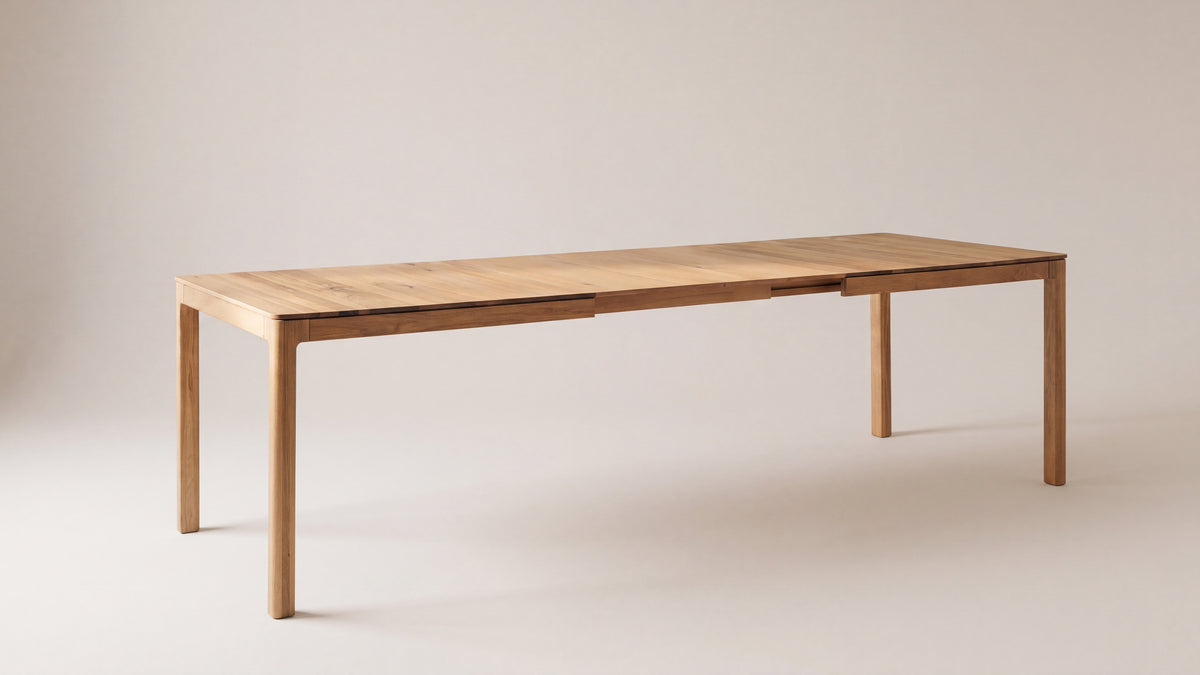 Bridge Extendable Dining Table, Seats 8-12, Oak