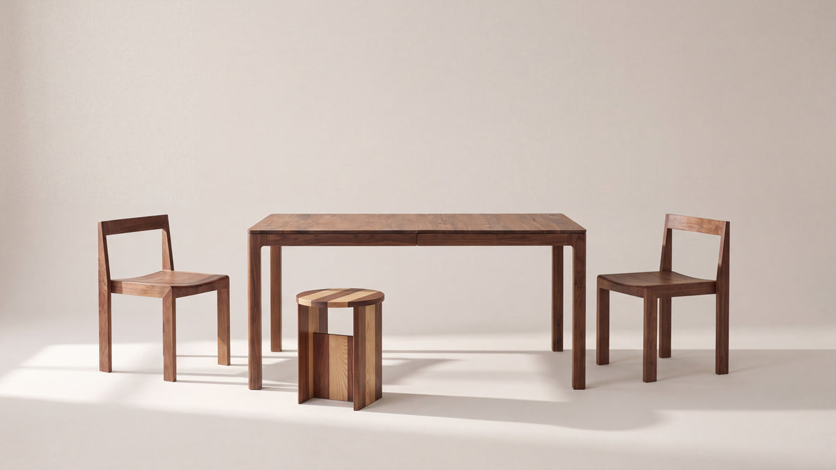 Bridge Extendable Dining Table, Seats 8-12, American Walnut