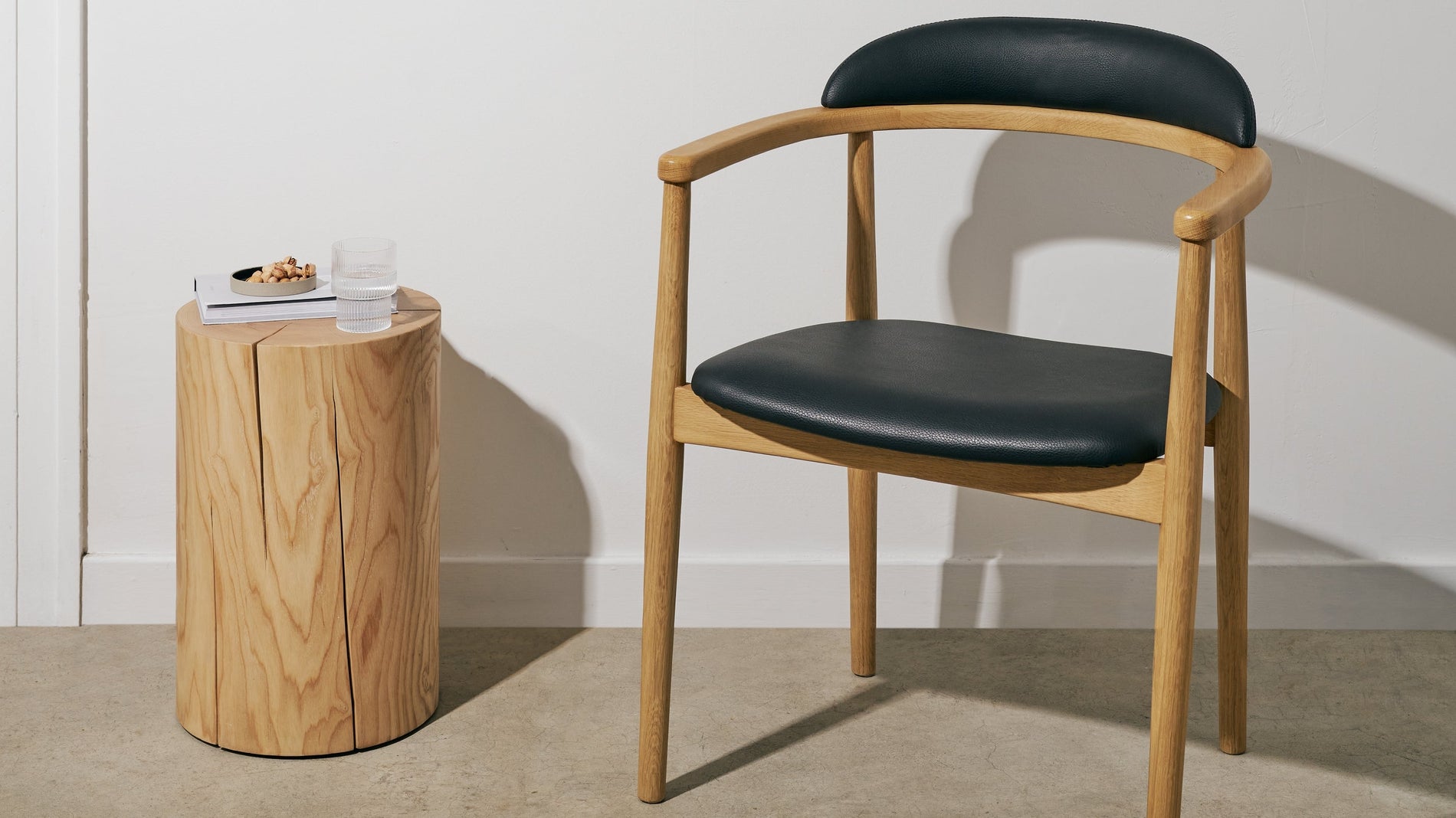 Count On Me Dining Chair, Oak, Black Seat_image