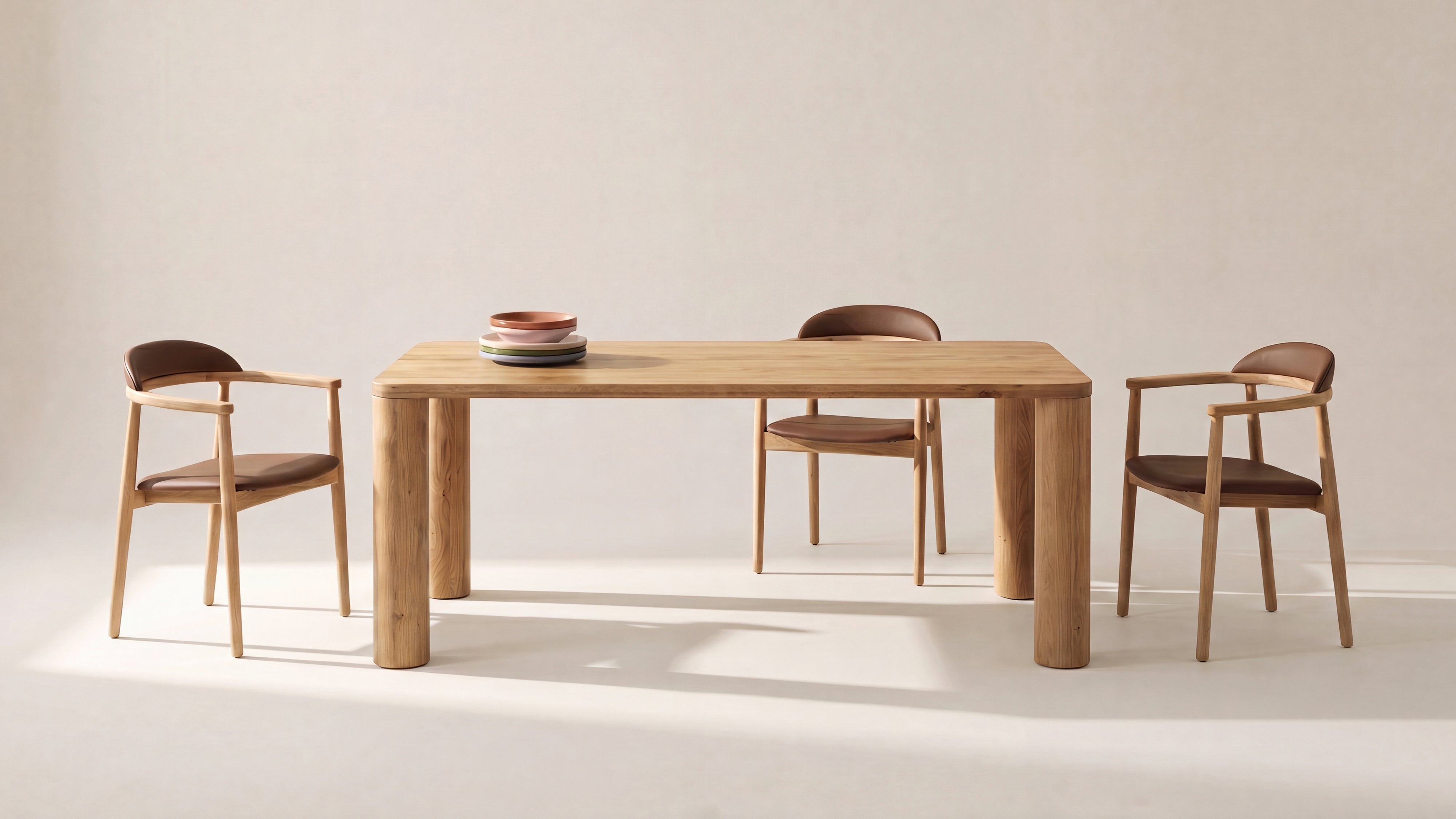 Count On Me Dining Chair, Oak, Brown Seat