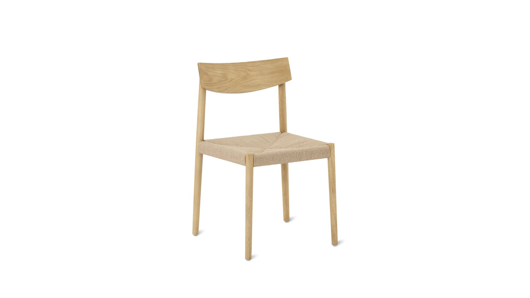 Dinner Guest Armless Dining Chair (Set of Two), White Oak/ Natural Papercord Seat_image