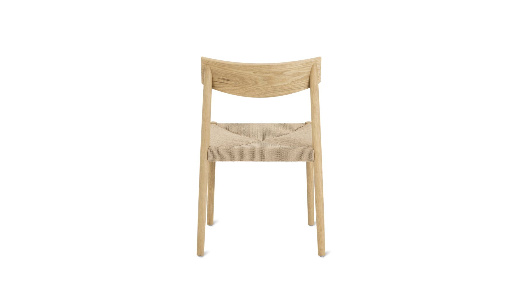 Dinner Guest Armless Dining Chair (Set of Two), White Oak/ Natural Papercord Seat