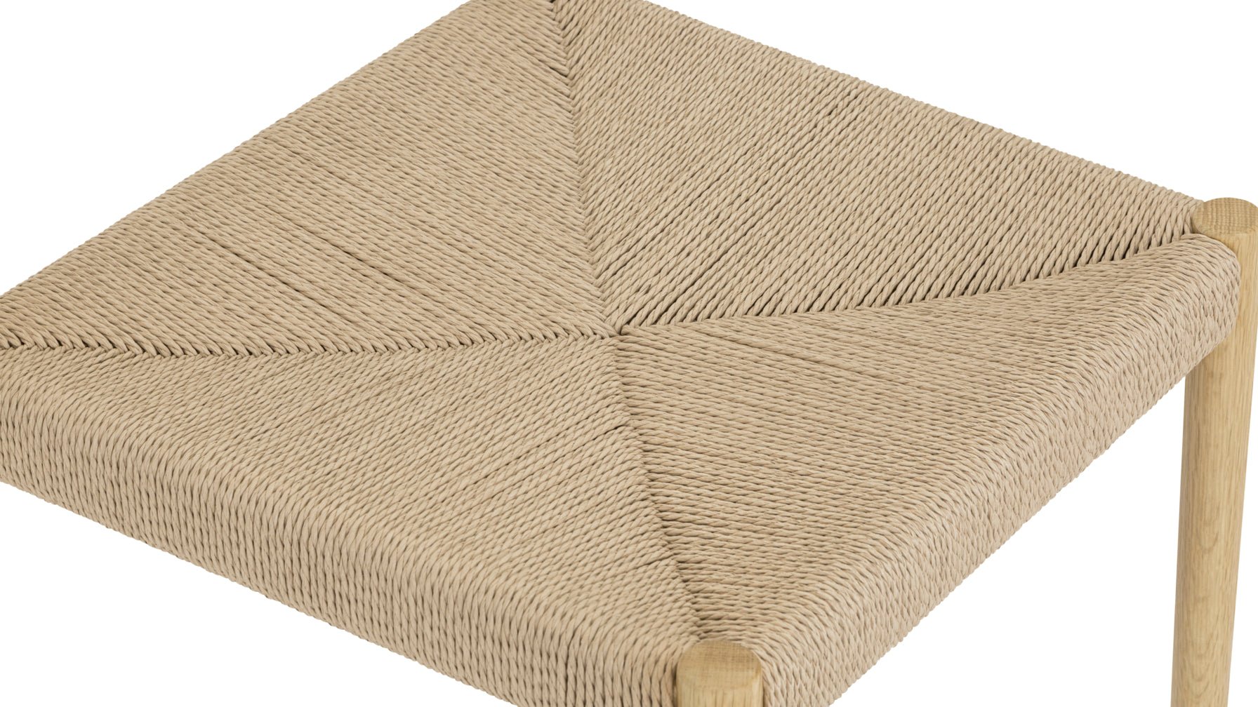 Dinner Guest Armless Dining Chair (Set of Two), White Oak/ Natural Papercord Seat