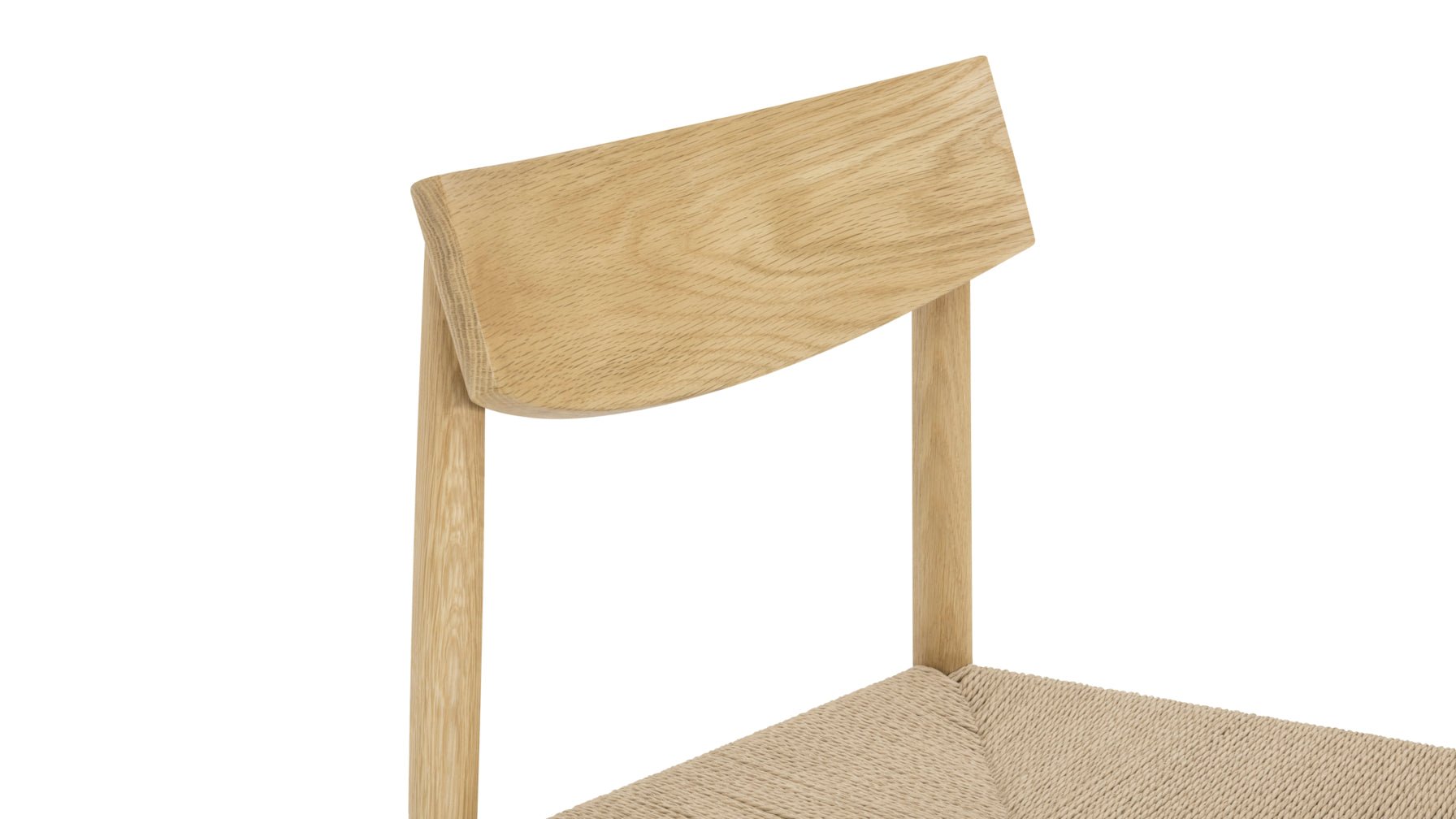 Dinner Guest Armless Dining Chair (Set of Two), White Oak/ Natural Papercord Seat