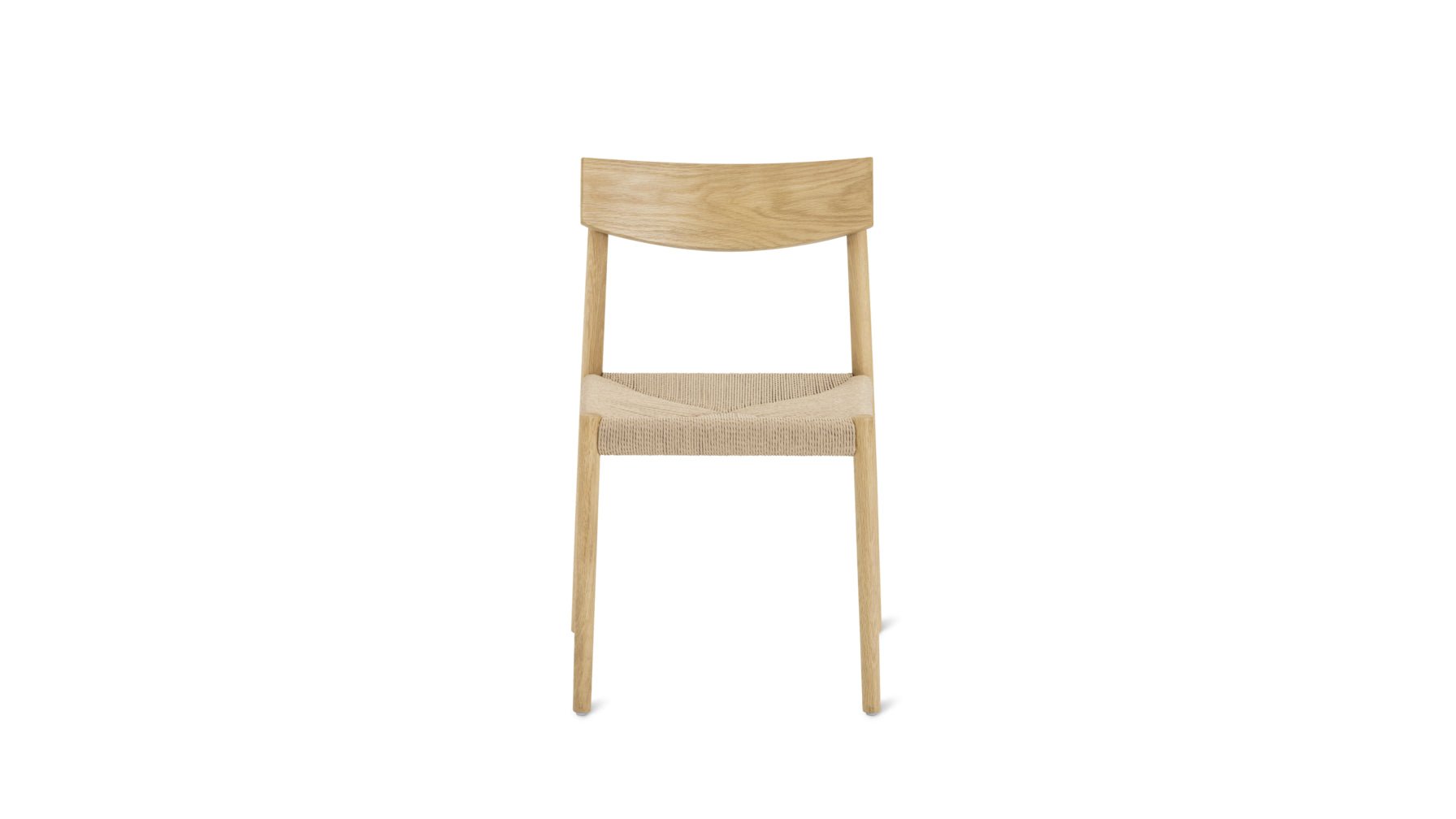 Dinner Guest Armless Dining Chair (Set of Two), White Oak/ Natural Papercord Seat