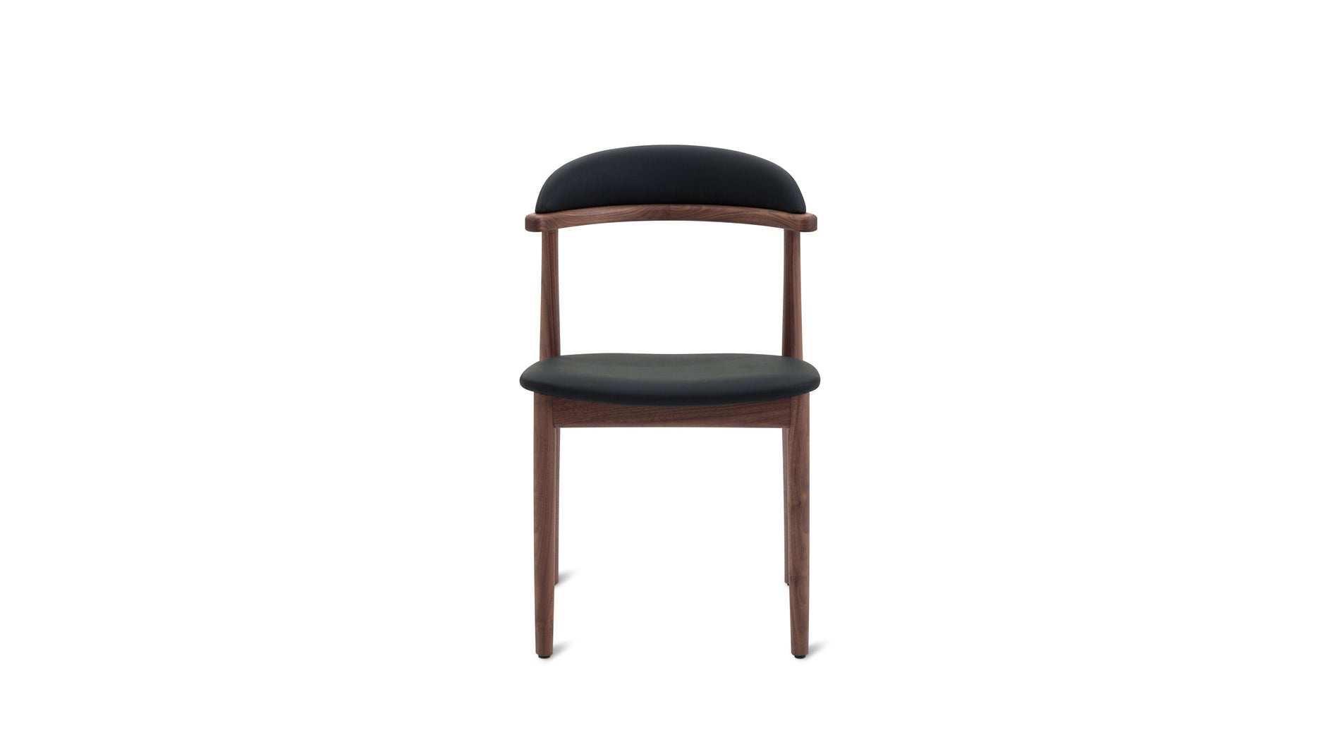 Count On Me Armless Dining Chair (Set of Two), Walnut, Black Seat_image