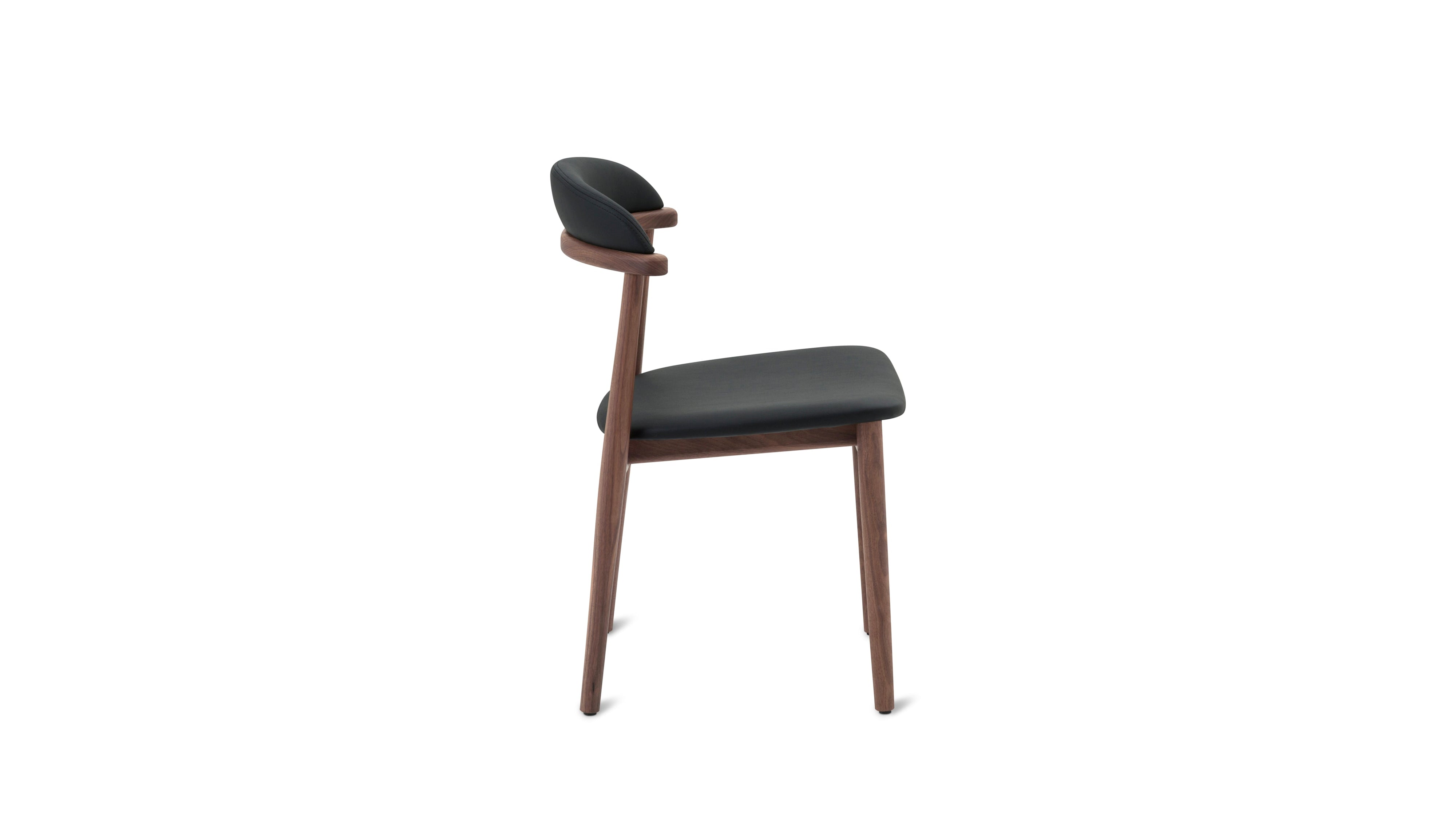 Count On Me Armless Dining Chair (Set of Two), Walnut, Black Seat - Sundays Company CanadaDNC-SH-011-051