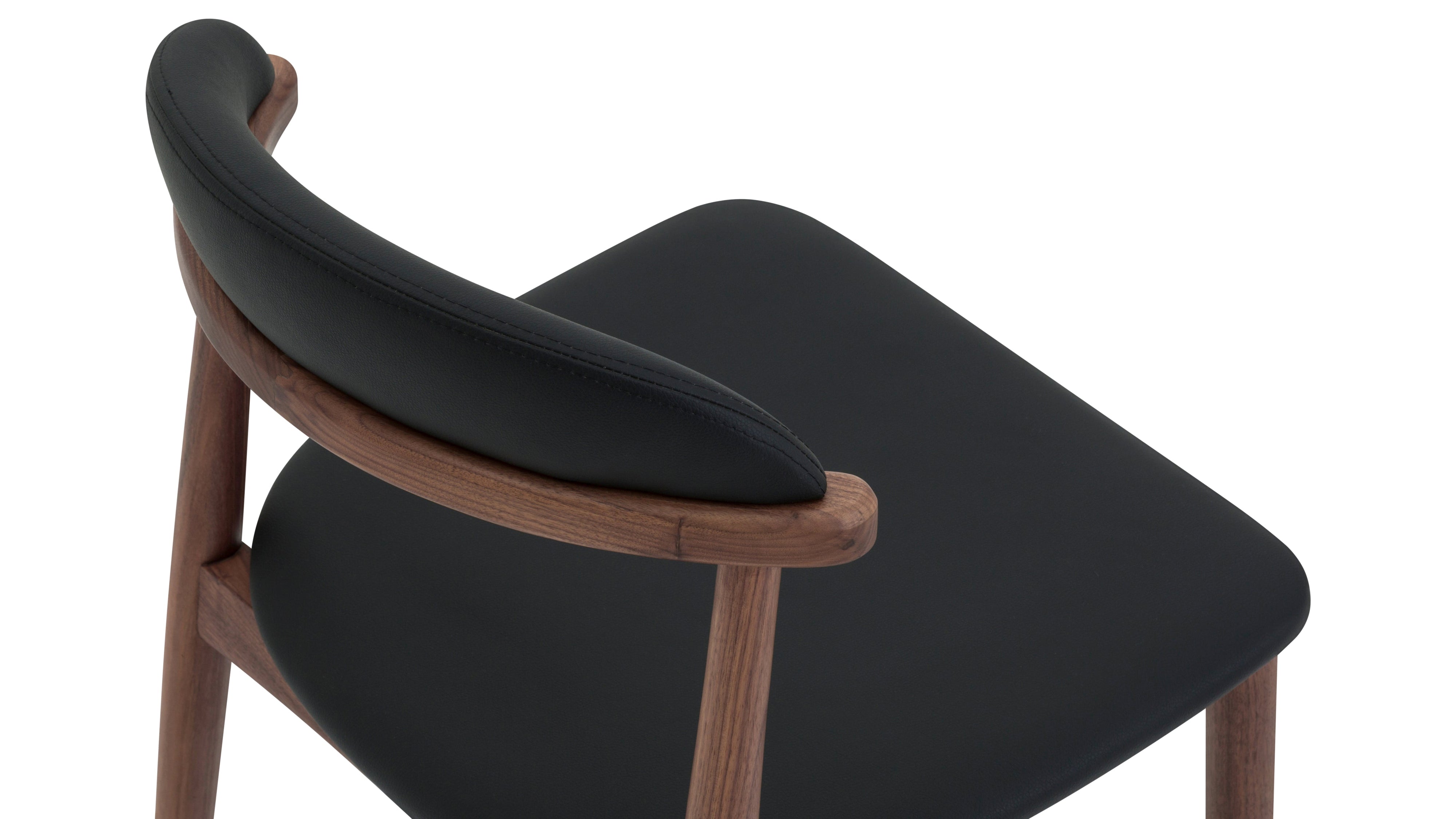 Count On Me Armless Dining Chair (Set of Two), Walnut, Black Seat - Sundays Company CanadaDNC-SH-011-051