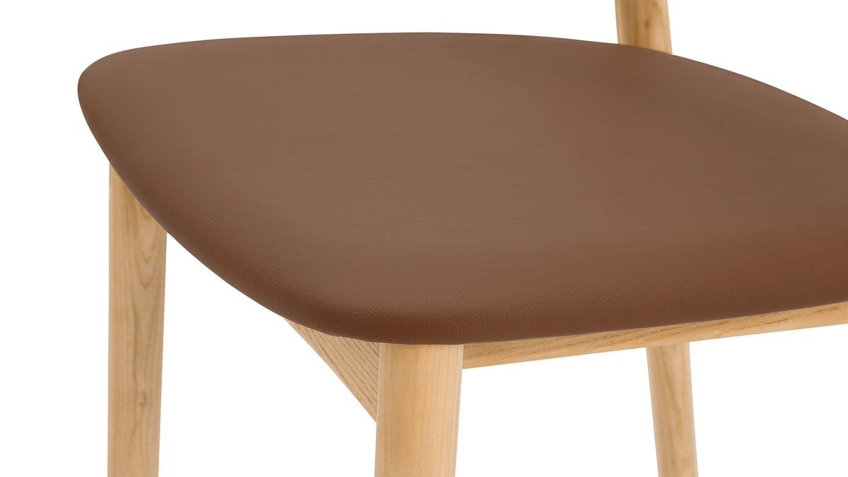 Count On Me Armless Dining Chair (Set Of Two),  Ash, Brown Seat