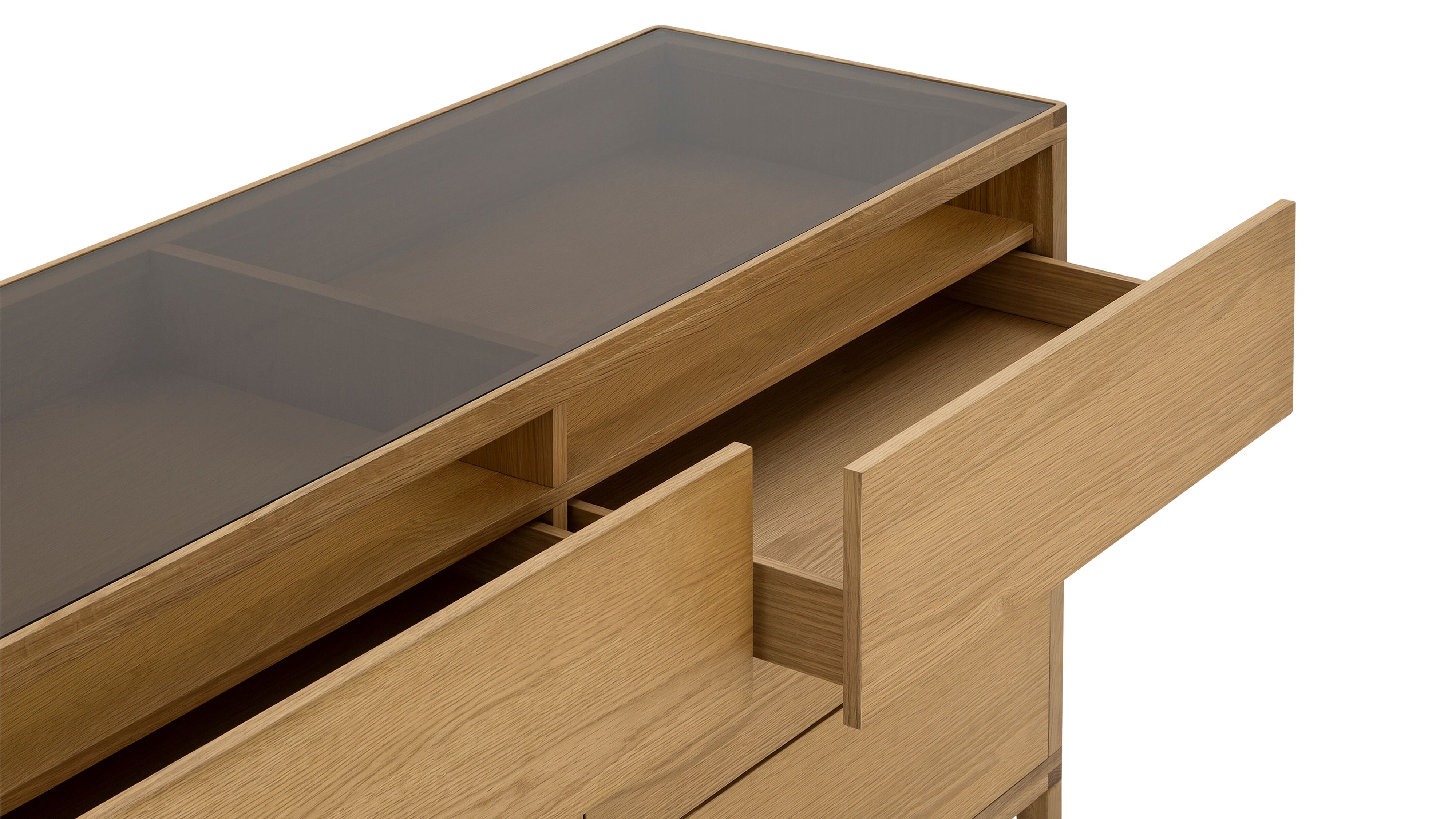 Glimpse Double Dresser, White Oak