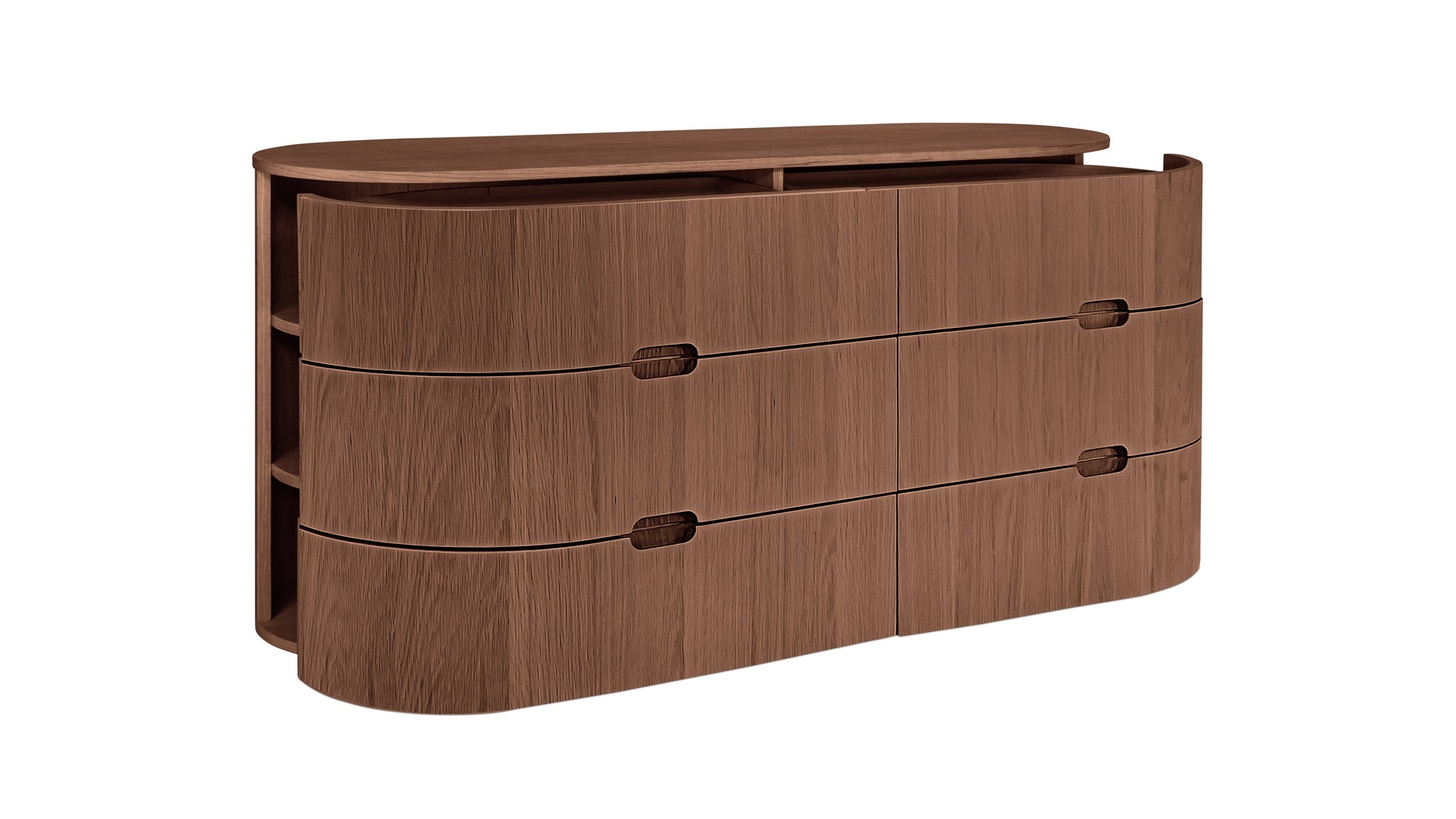 Go Round Dresser, 6 Drawer, Walnut_image