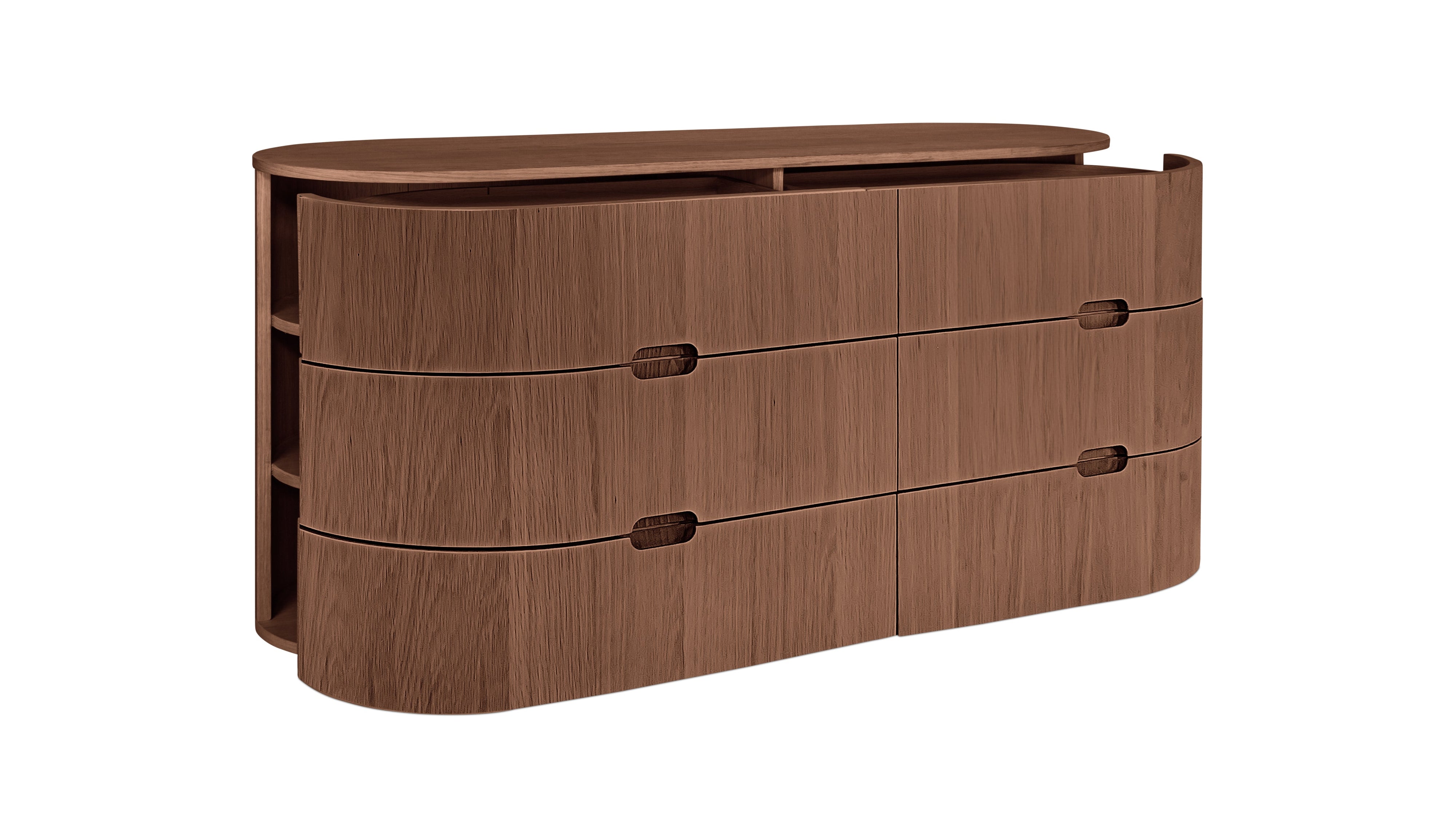 Go Round Dresser, 6 Drawer, Walnut - Image 10