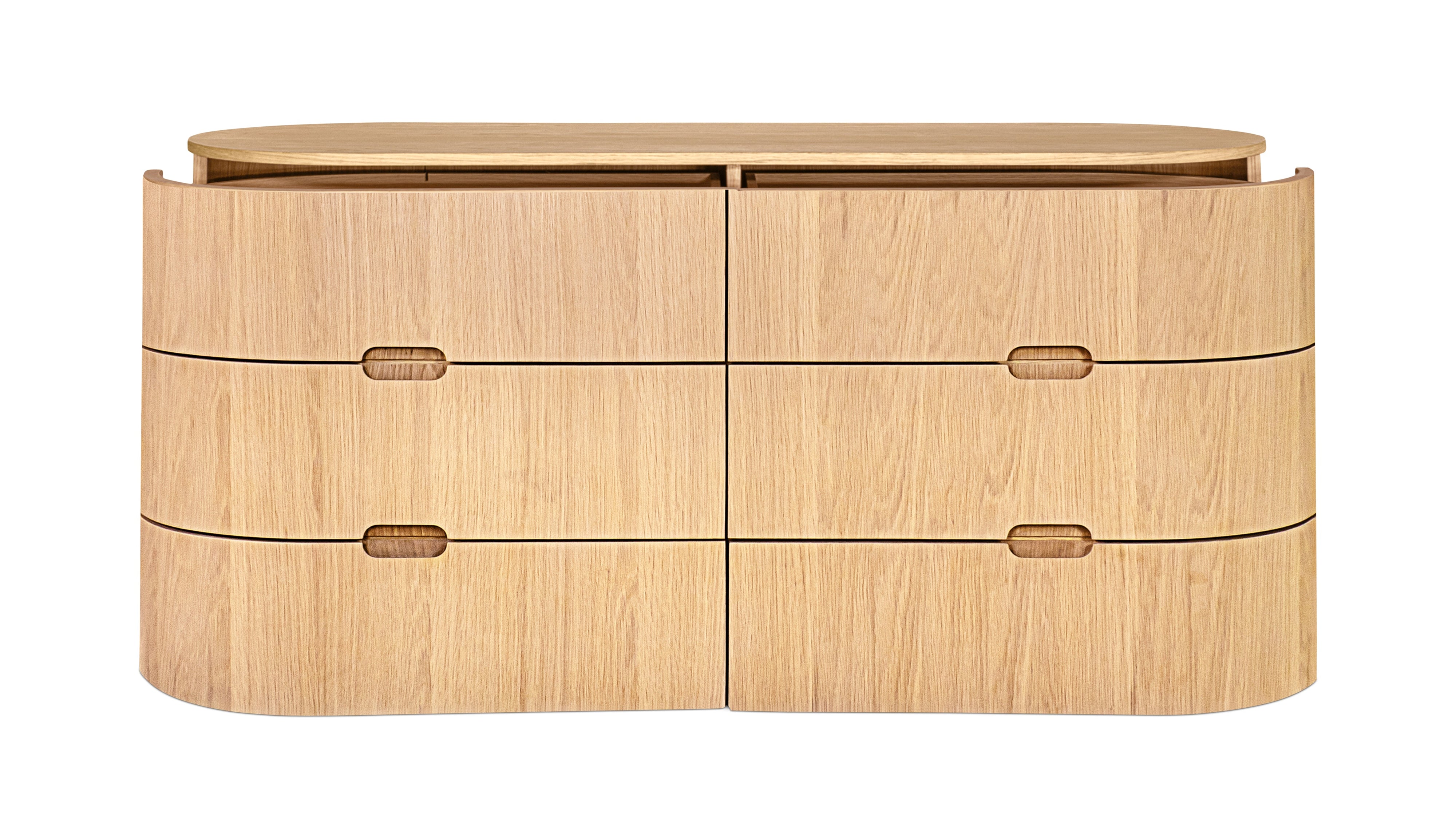 Go Round Dresser, 6 Drawer, White Limed Oak - Image 8