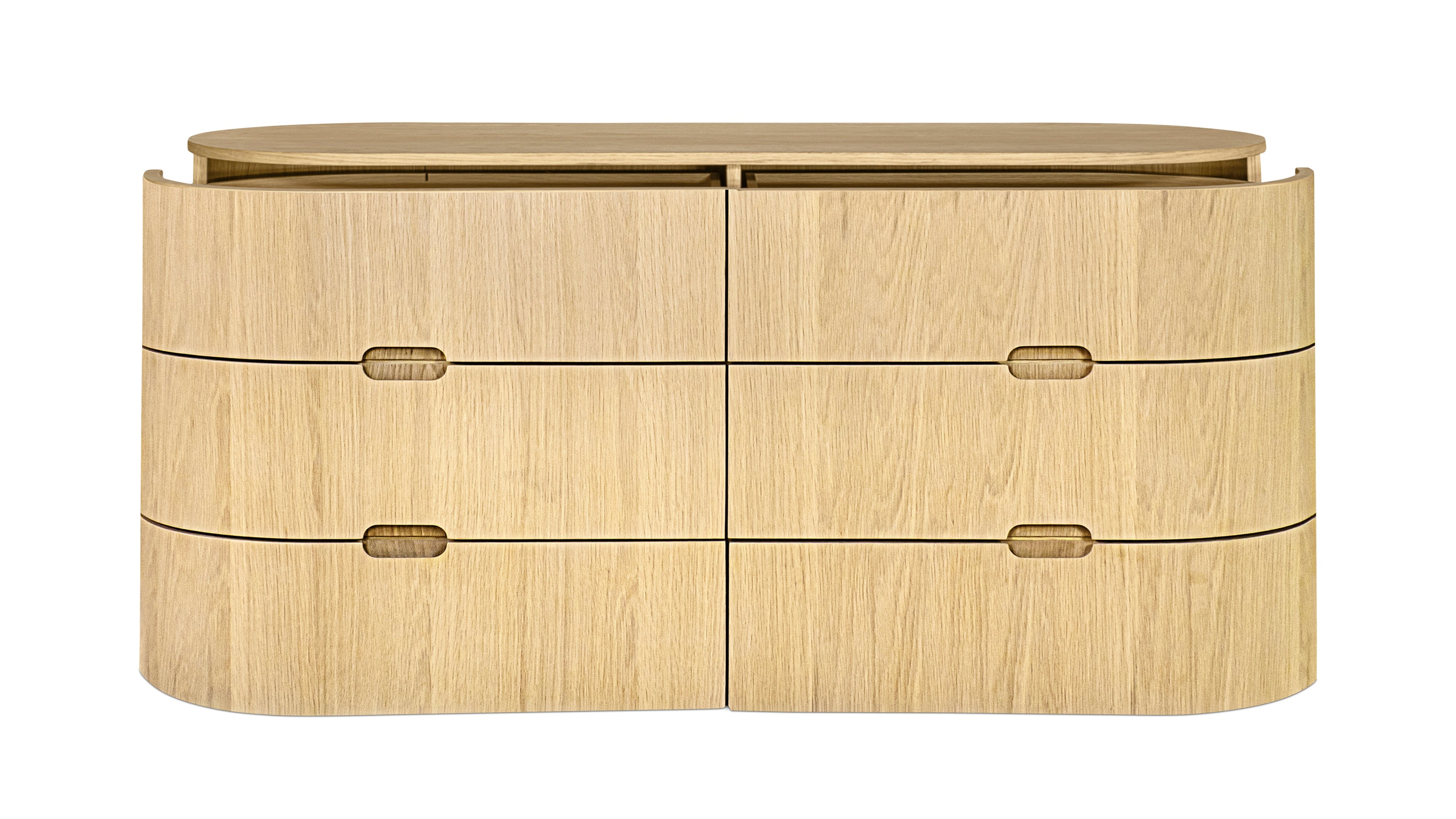 Go Round Dresser, 6 Drawer, White Limed Oak - Image 7