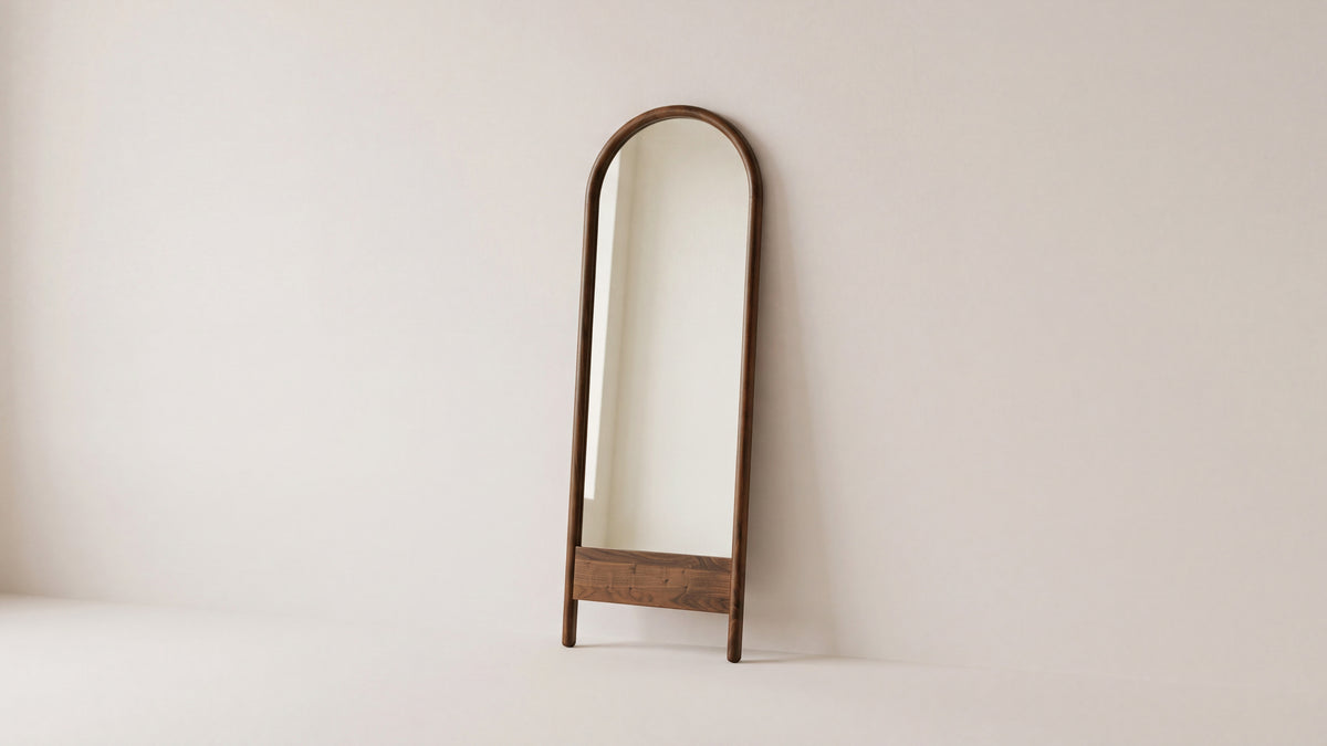 Harbour Mirror, Arched, Walnut