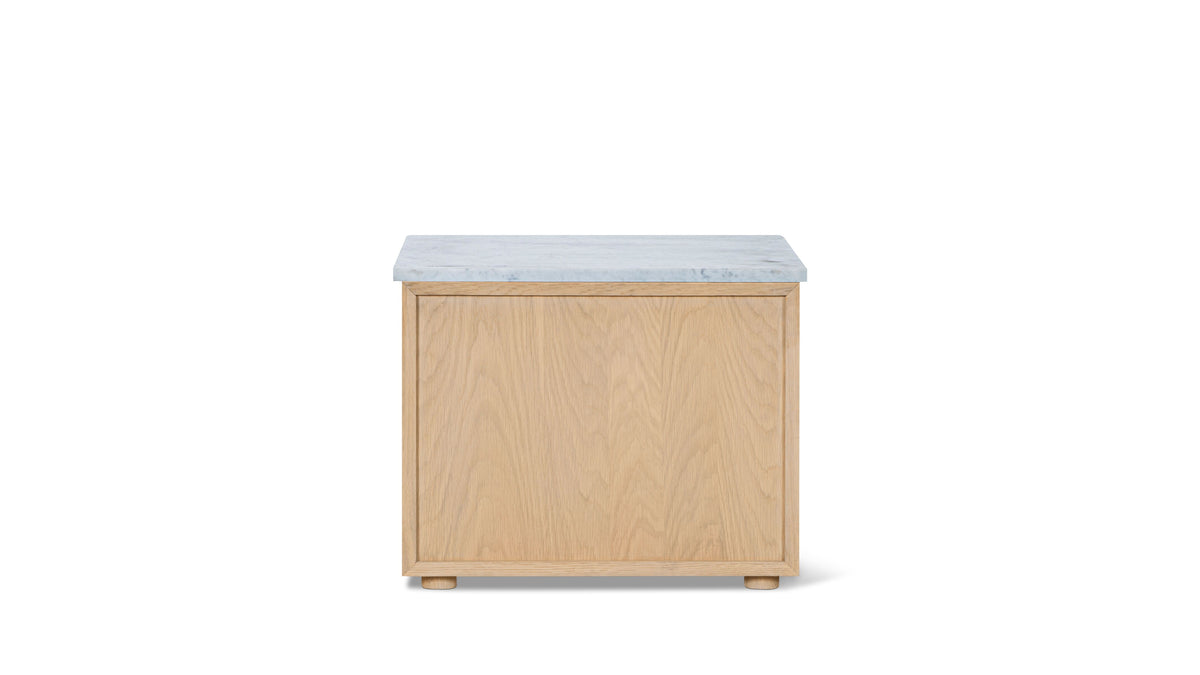 Harbour Nightstand, Pale Oak/Carrara Marble