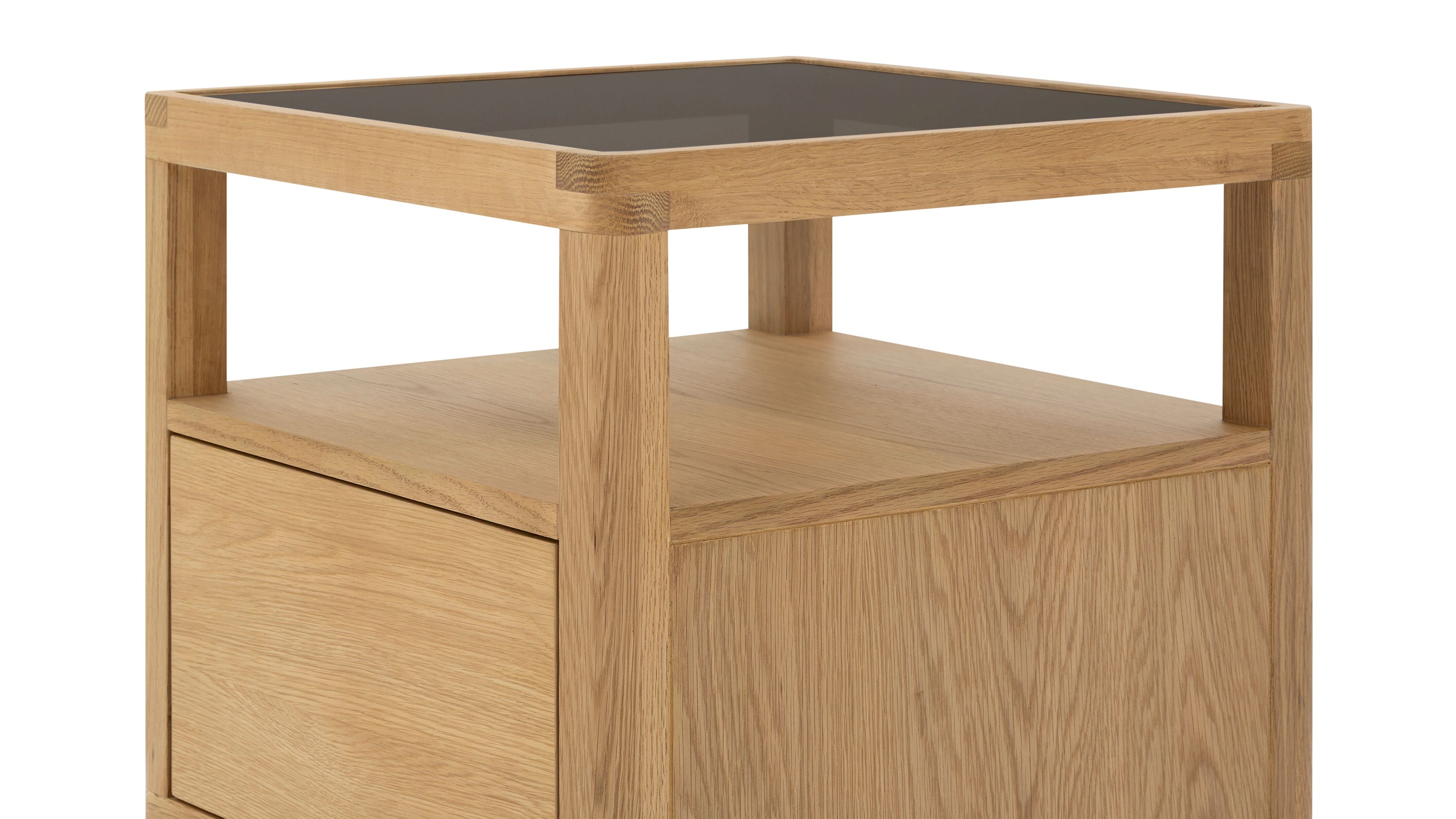 Glimpse Nightstand, White Oak
