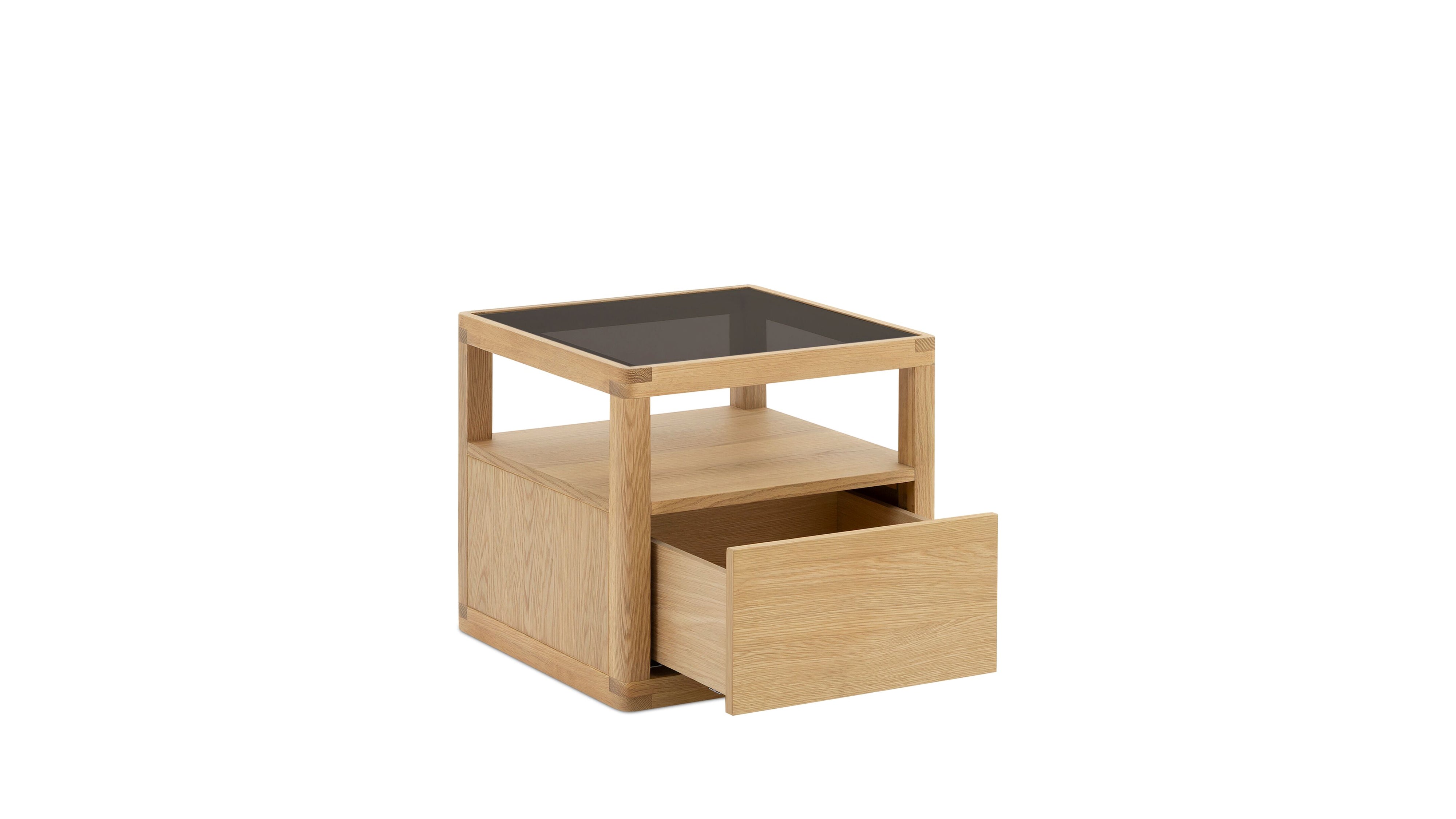 Glimpse Nightstand, White Oak