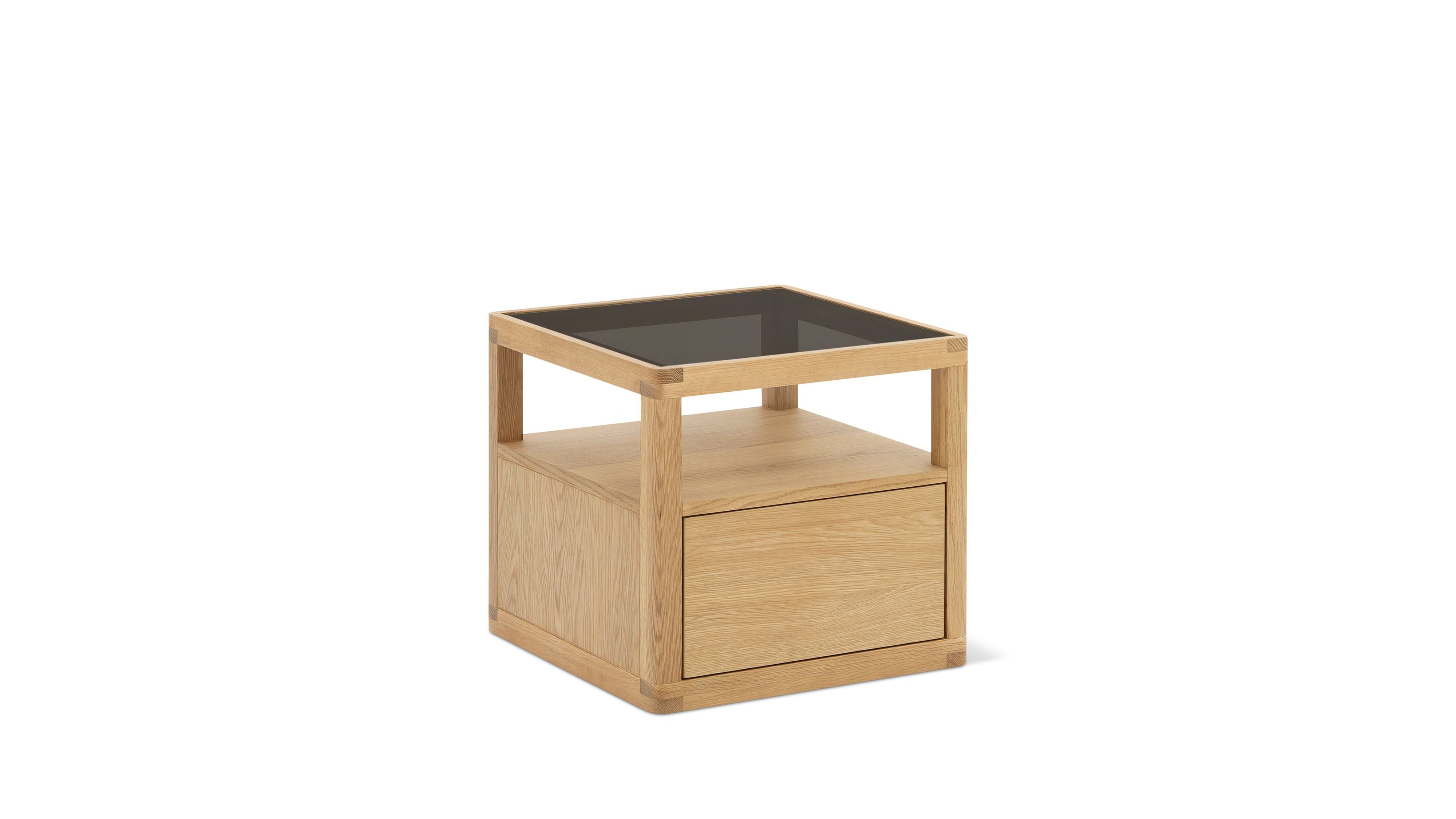 Glimpse Nightstand, White Oak
