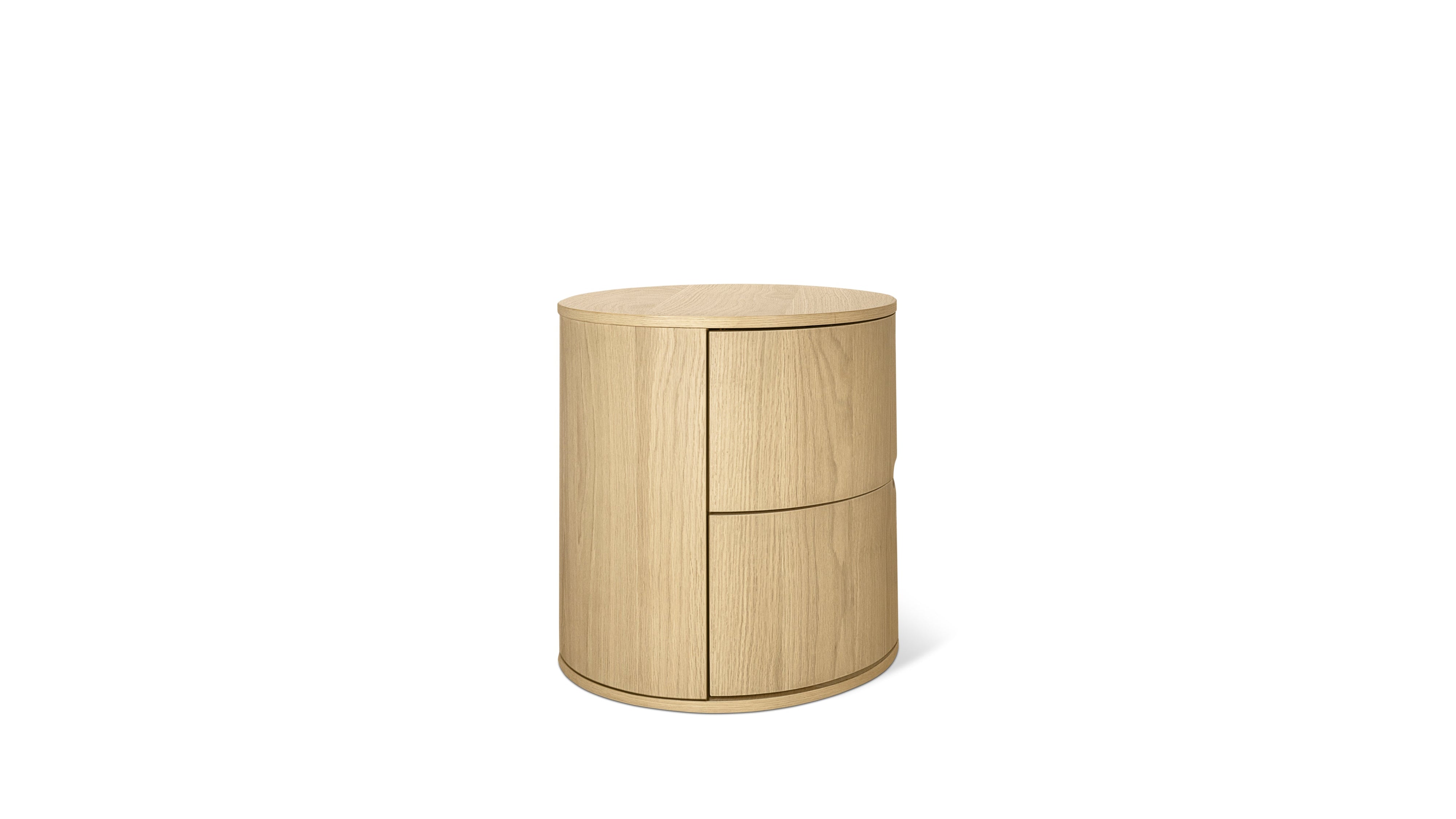 Go Round Nightstand, White Limed Oak - Image 9