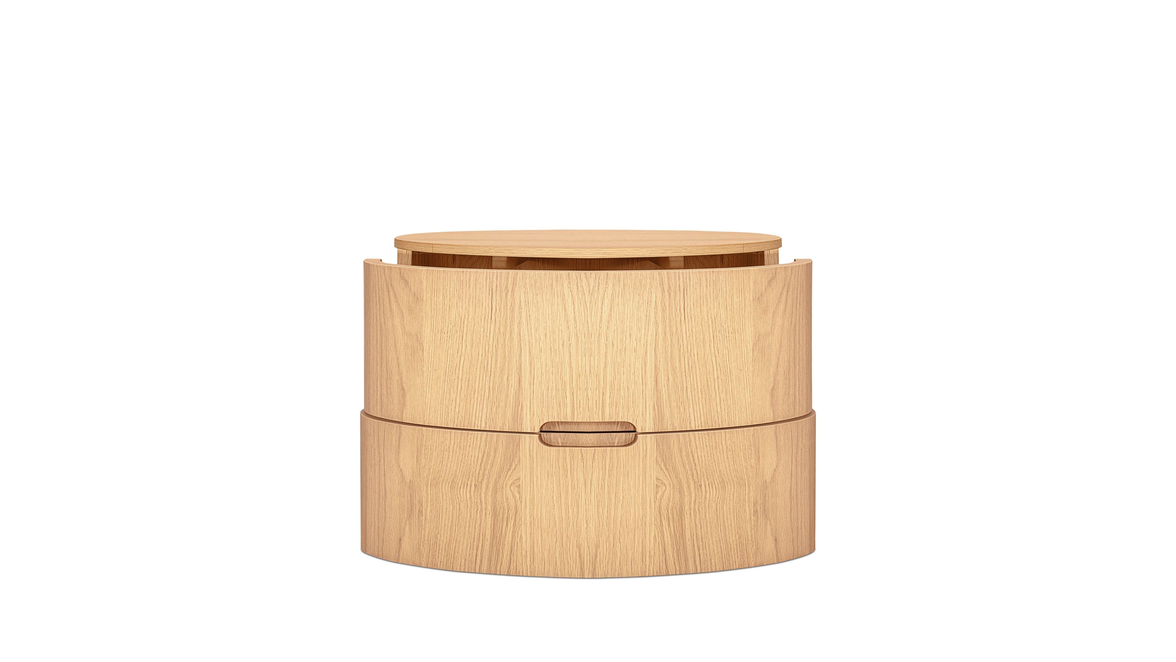 Go Round Nightstand, White Limed Oak - Image 9