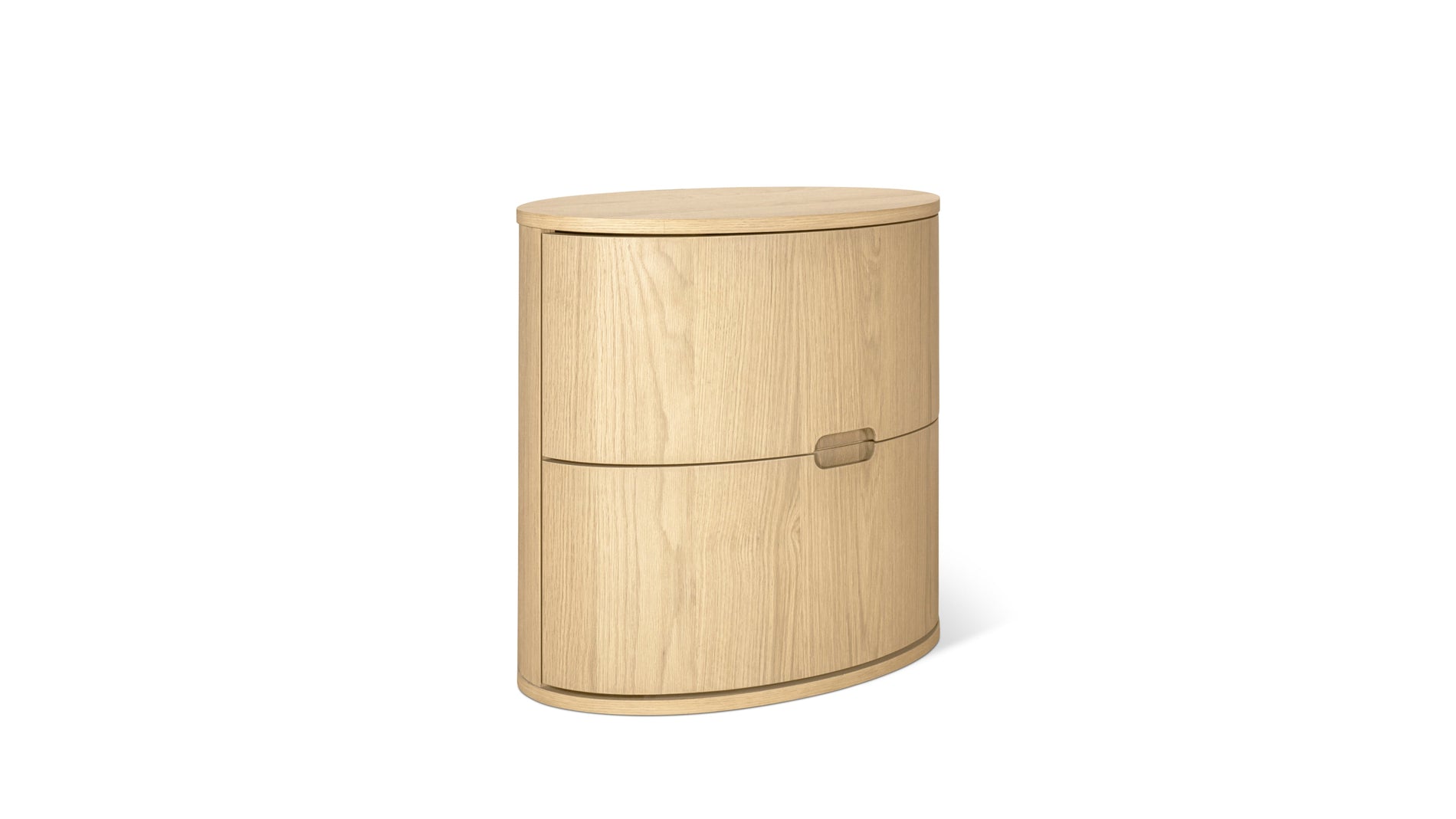 Go Round Nightstand, Tall, White Limed Oak_image