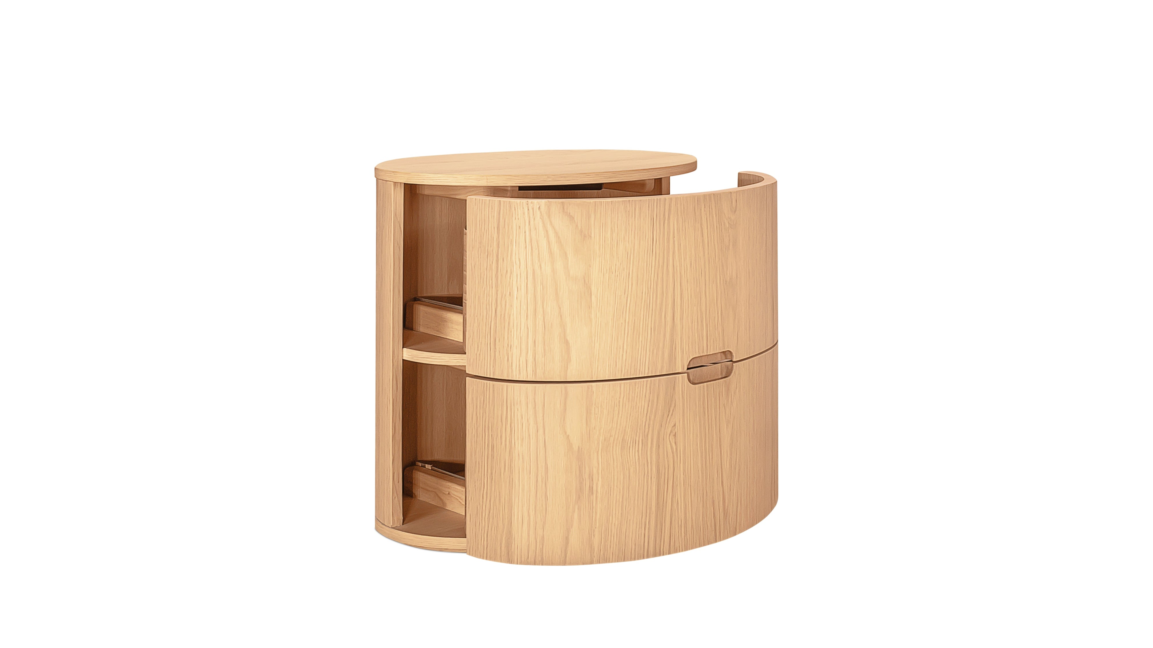 Go Round Nightstand, Tall, White Limed Oak - Image 14