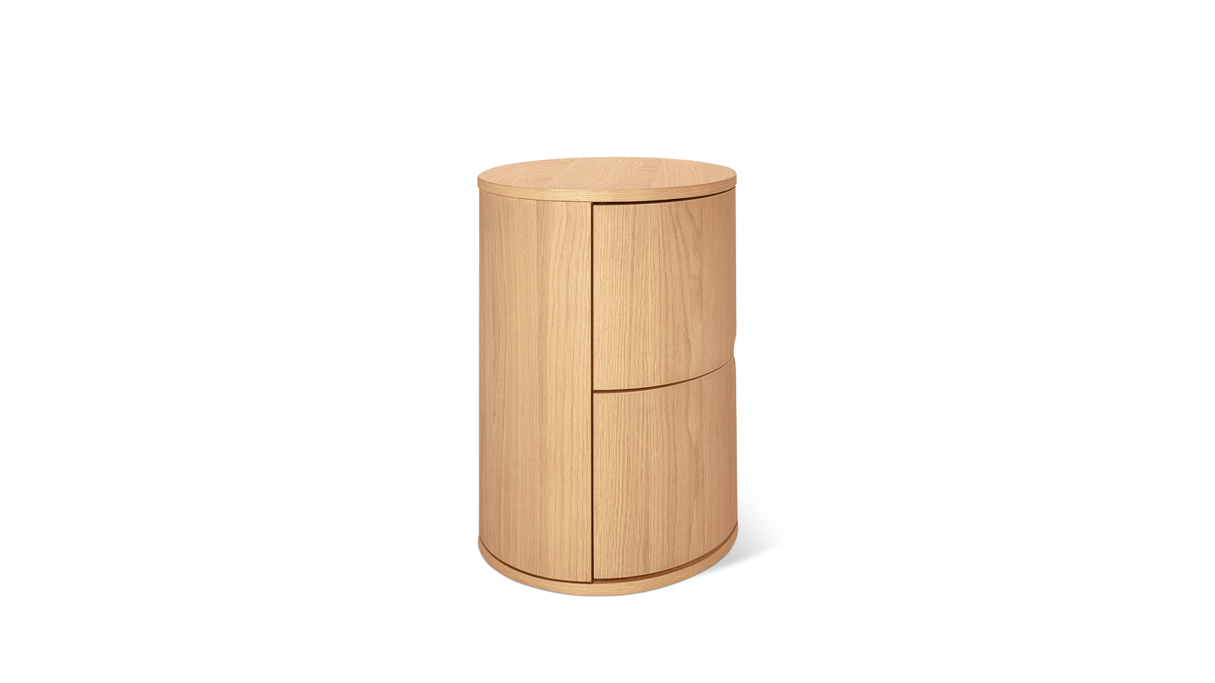 Go Round Nightstand, Tall, White Limed Oak - Image 14