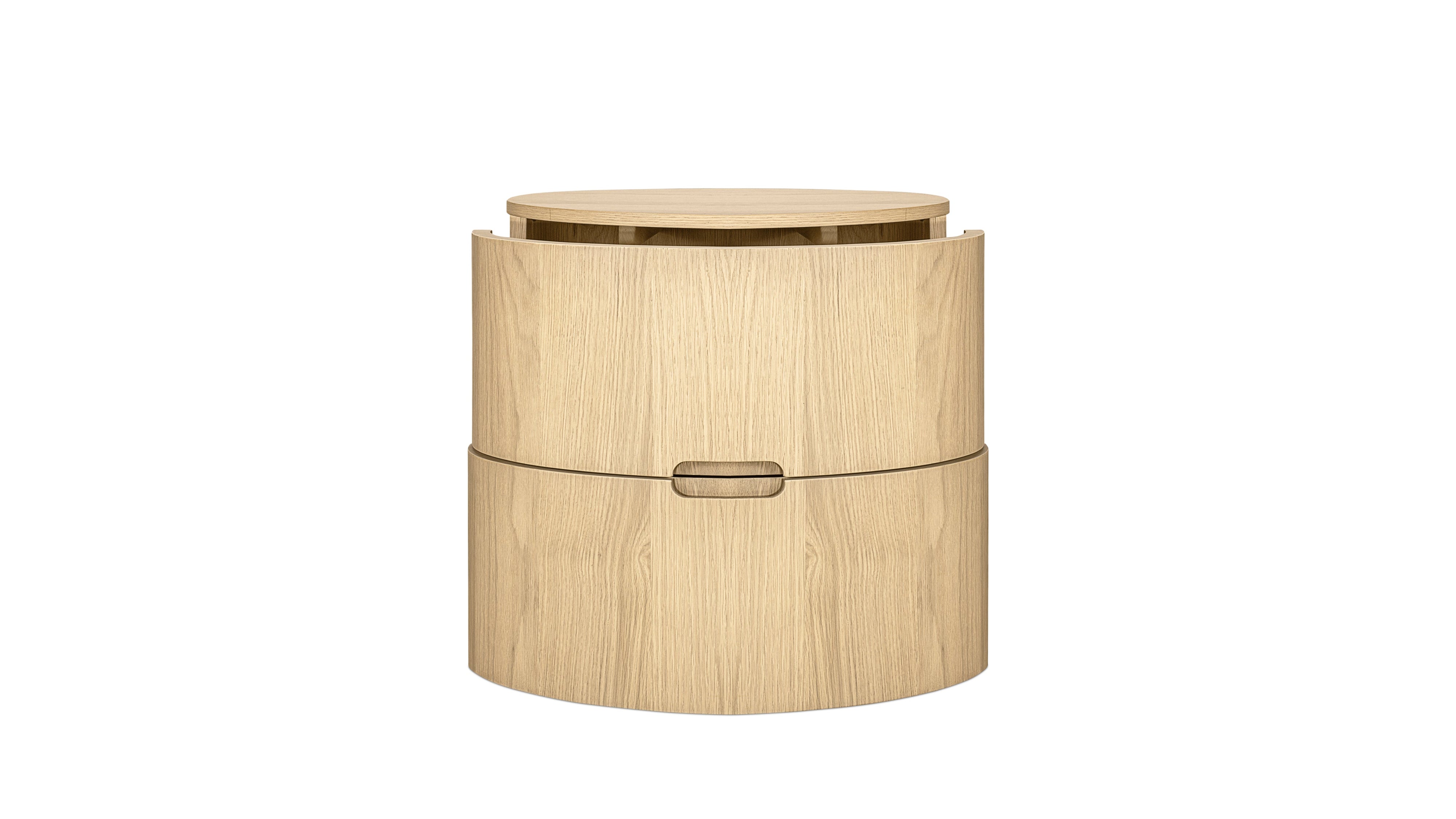 Go Round Nightstand, Tall, White Limed Oak - Image 7