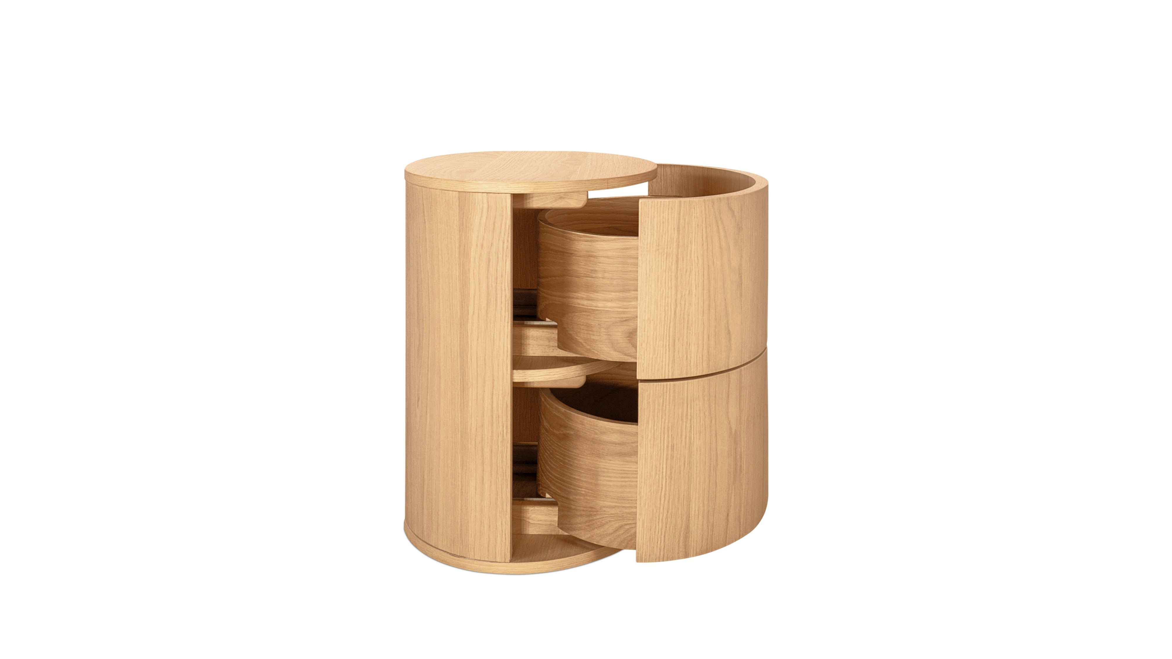 Go Round Nightstand, Tall, White Limed Oak - Image 11