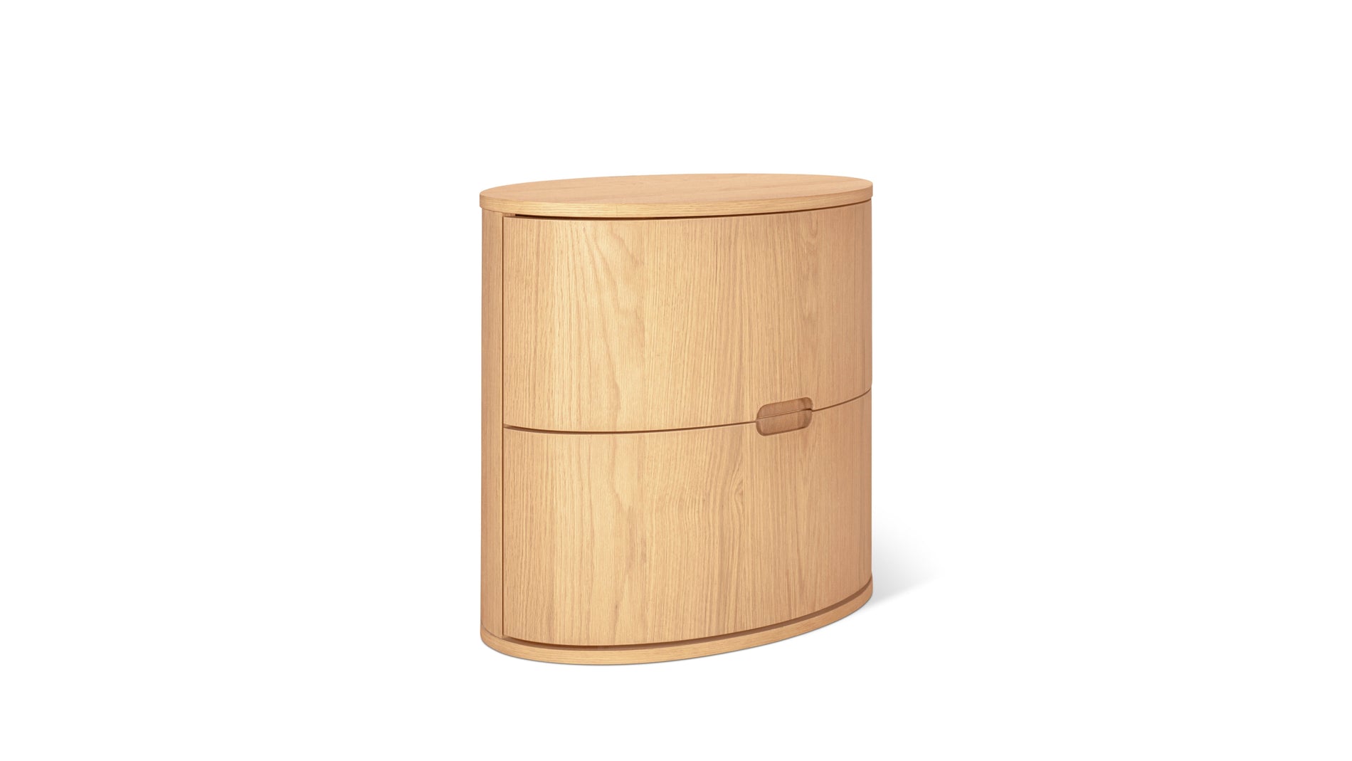 Go Round Nightstand, Tall, White Limed Oak_image