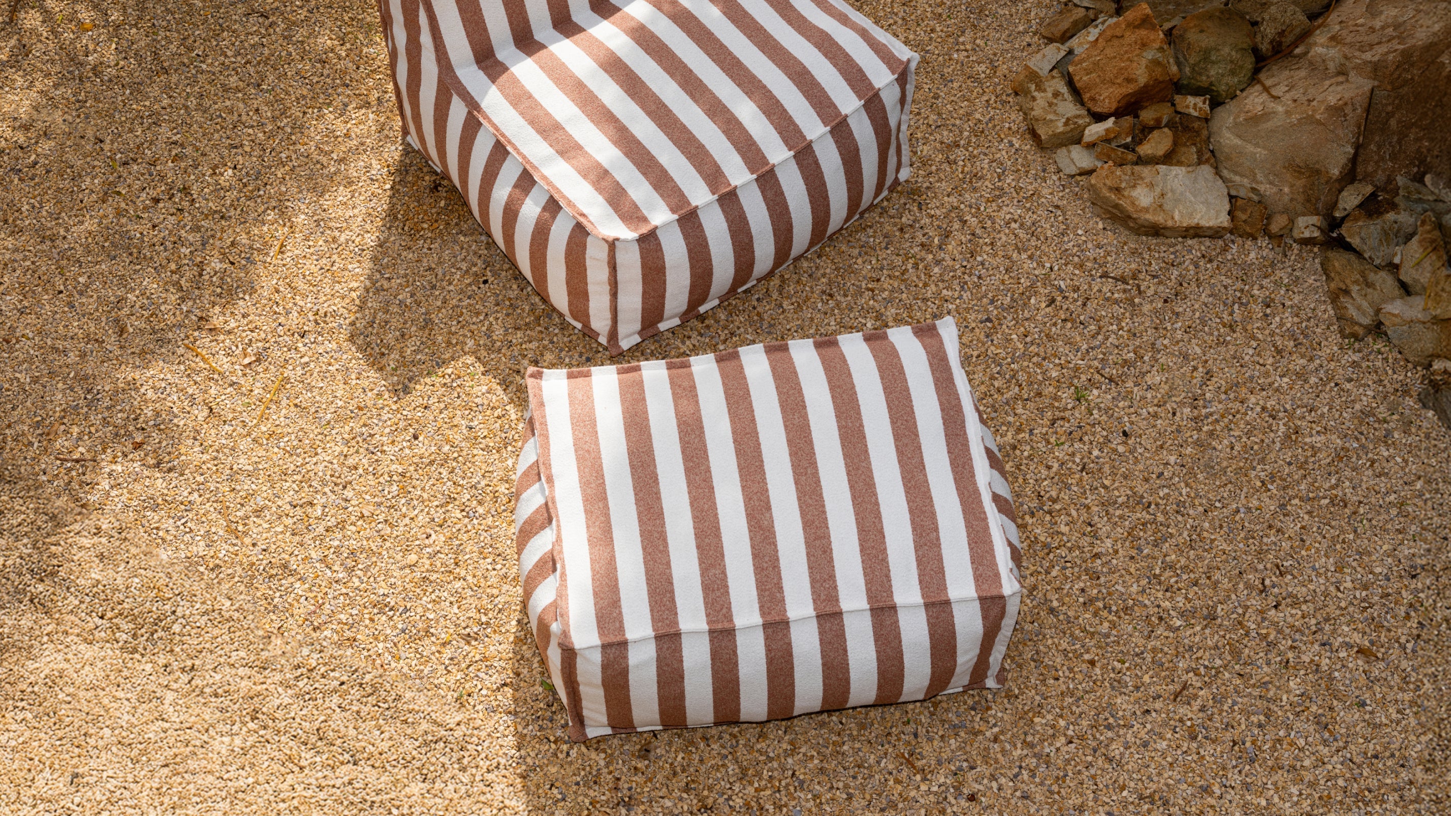 Make Waves Outdoor Ottoman, Tuscan Stripe