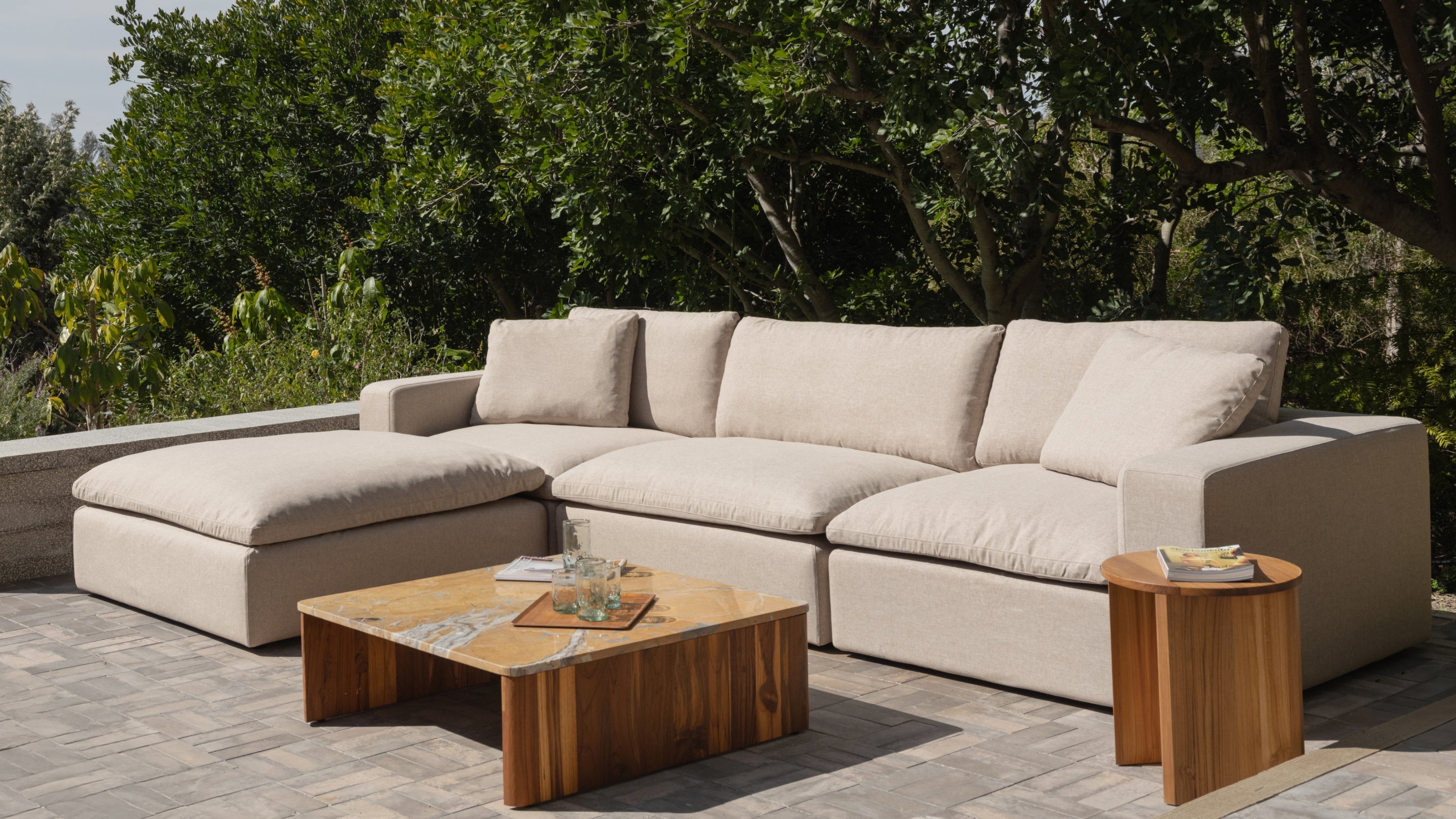 Movie Night™ Outdoor 4-Piece Modular Sectional, Standard, Ivory