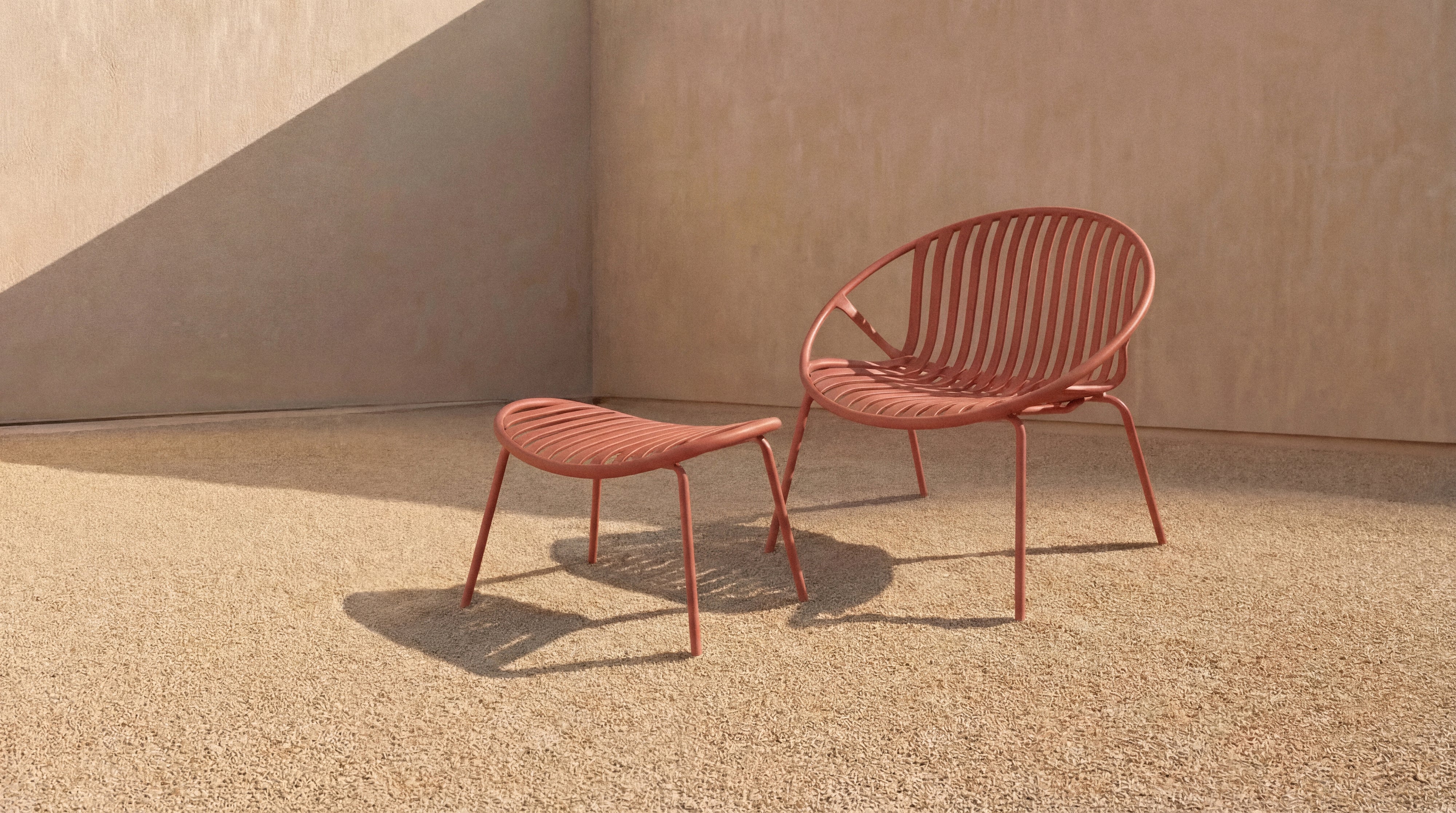 Golden Hour Outdoor Ottoman (Set of Two), Cinnamon