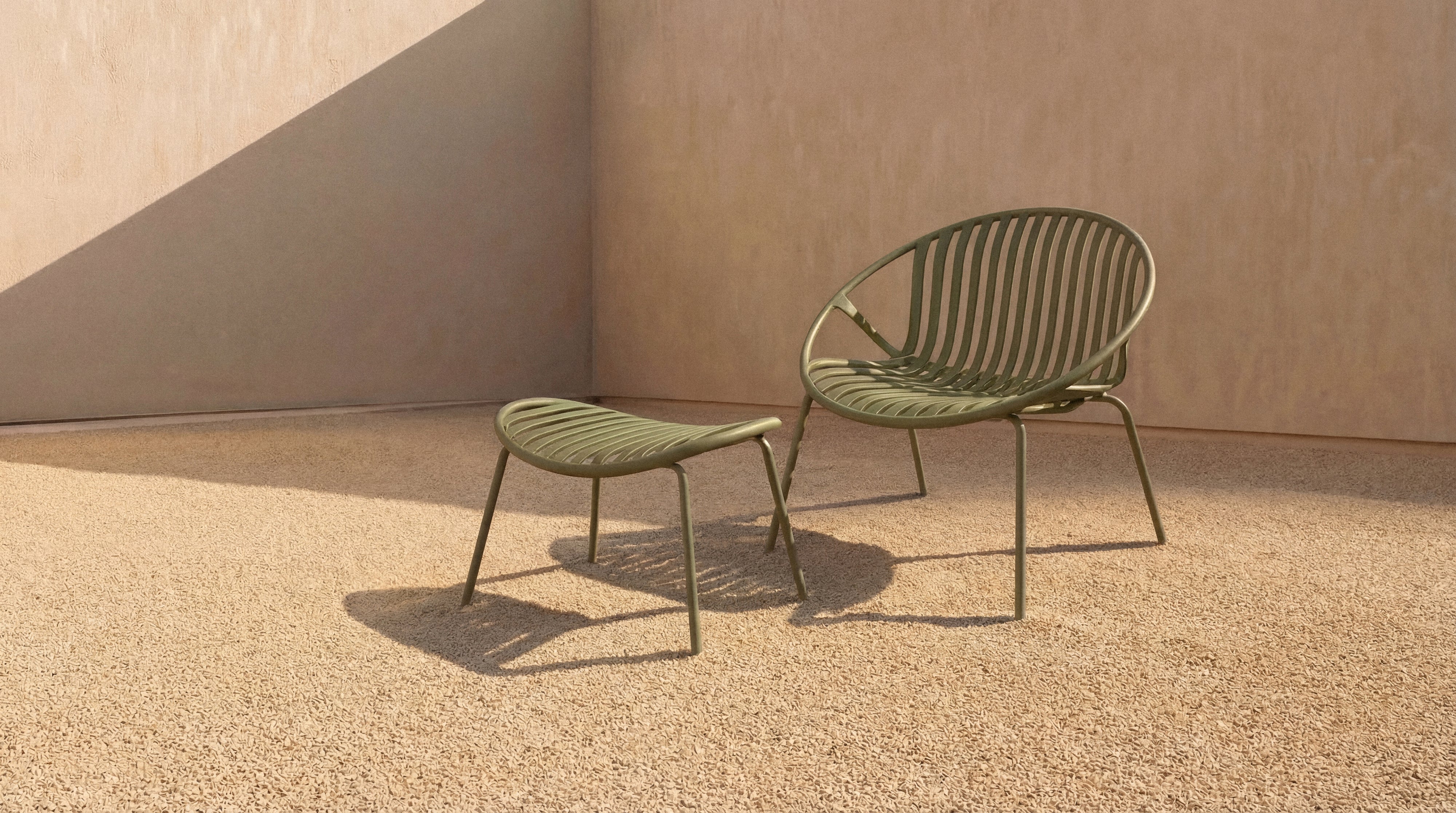 Golden Hour Outdoor Ottoman (Set of Two), Matcha