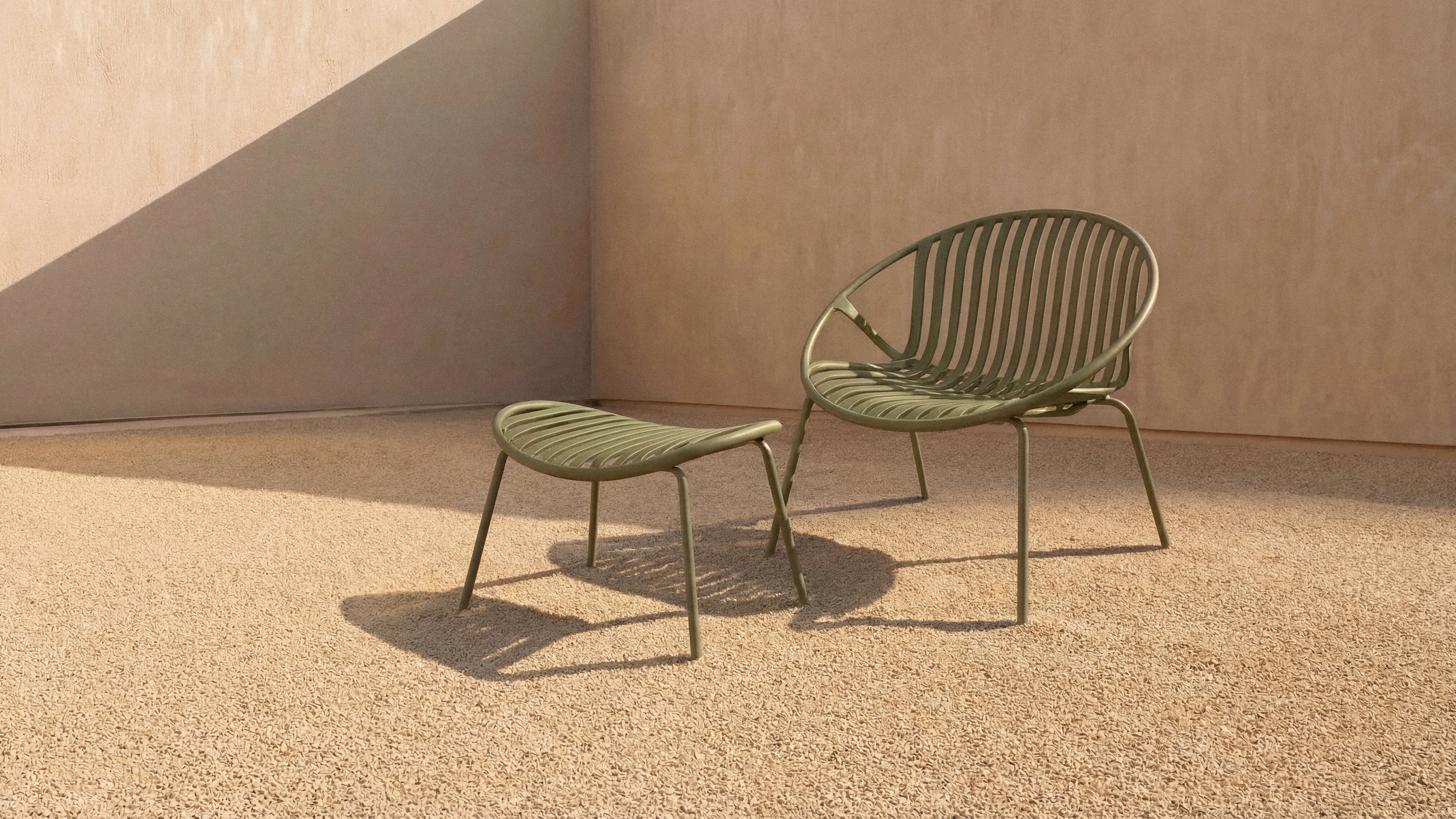 Golden Hour Outdoor Ottoman (Set of Two), Matcha